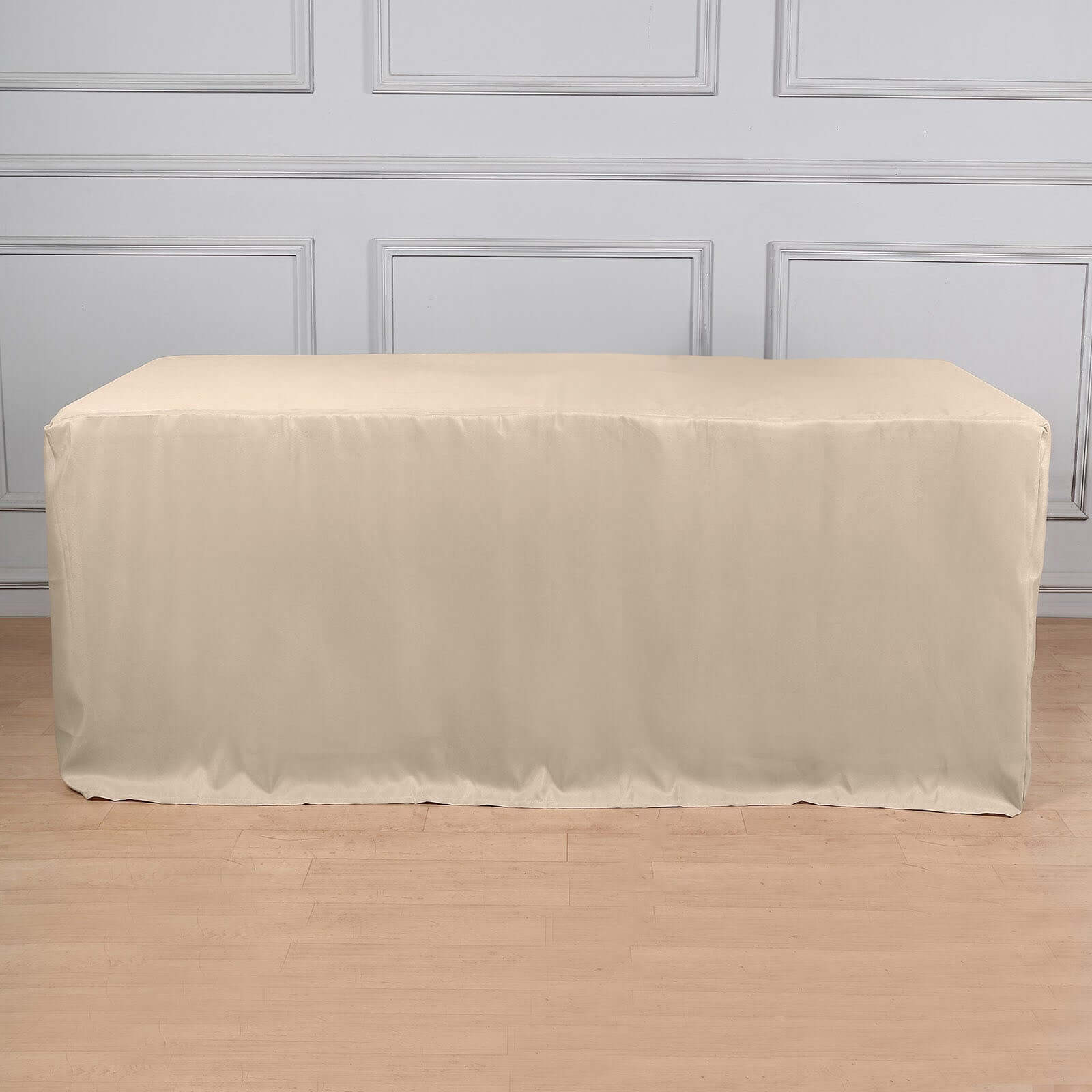 Fitted Polyester 96x30 Rectangle Tablecloth Nude - Durable and Easy to Maintain Table Cover