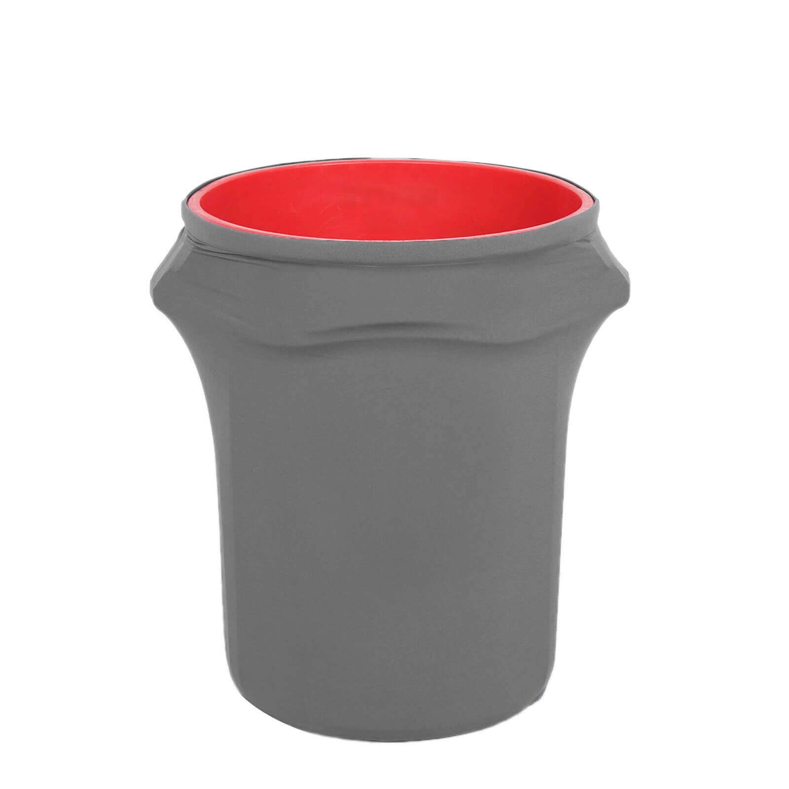 41-50 Gallons Charcoal Gray Stretch Spandex Round Trash Bin Container Cover