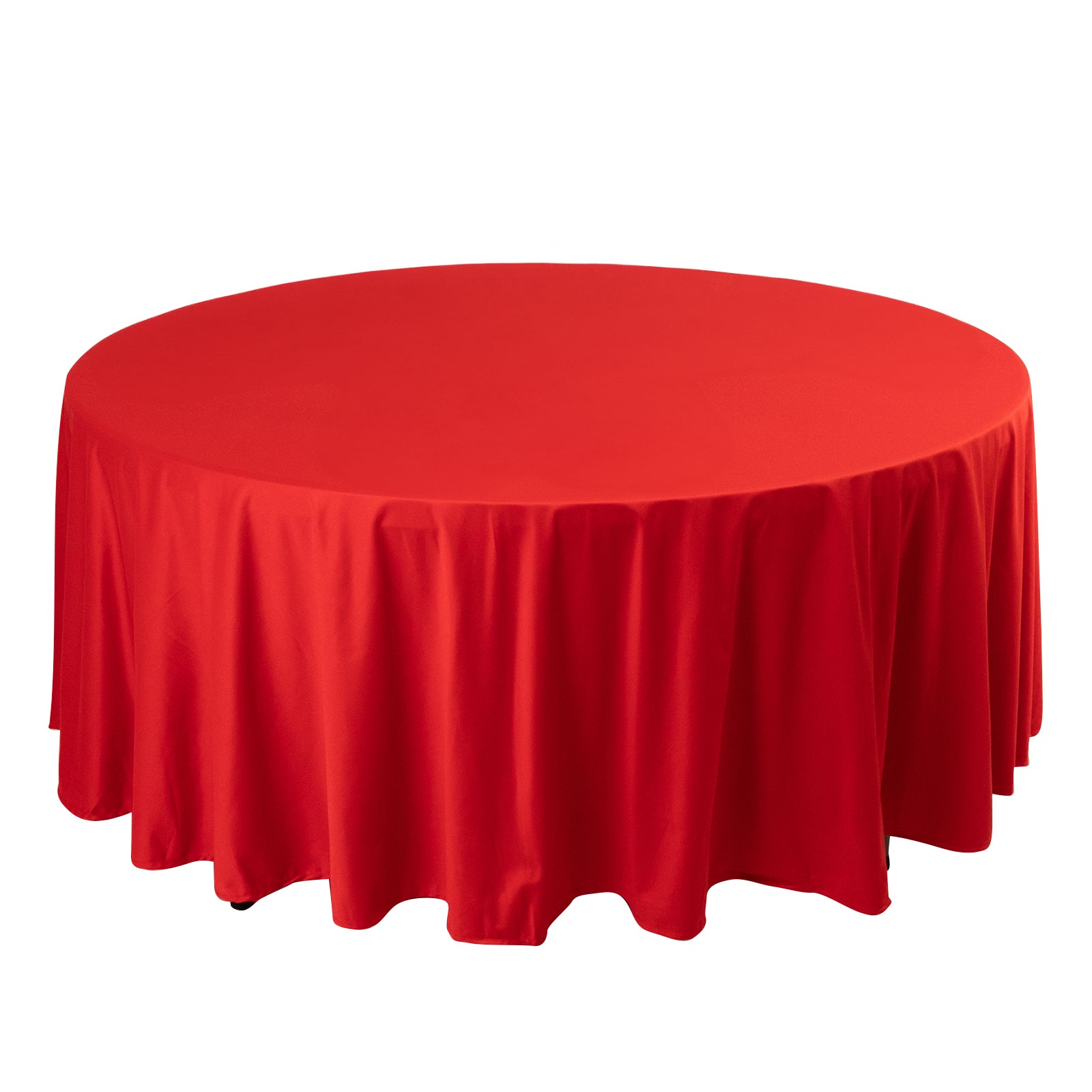 Premium Scuba Round 108 Tablecloth Red - Wrinkle Free & Stain Resistant Table Cover