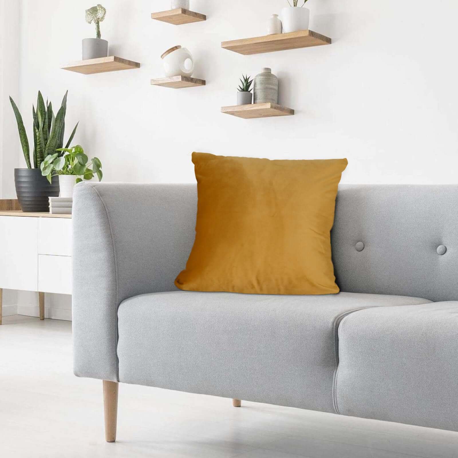 2 Pack 18 Gold Soft Velvet Square Throw Pillow Cover