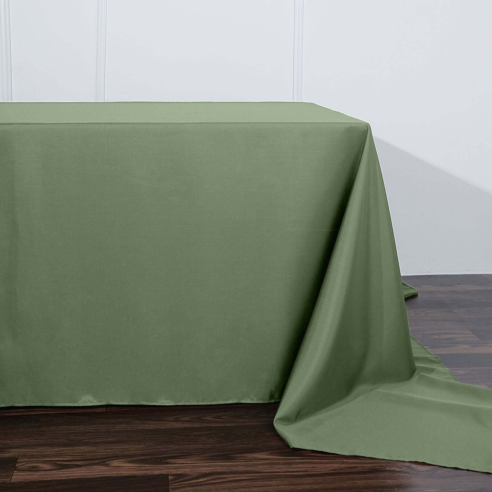 Polyester 90x156 Rectangle Tablecloth Olive Green - Seamless Wrinkle-Resistant Table Cover