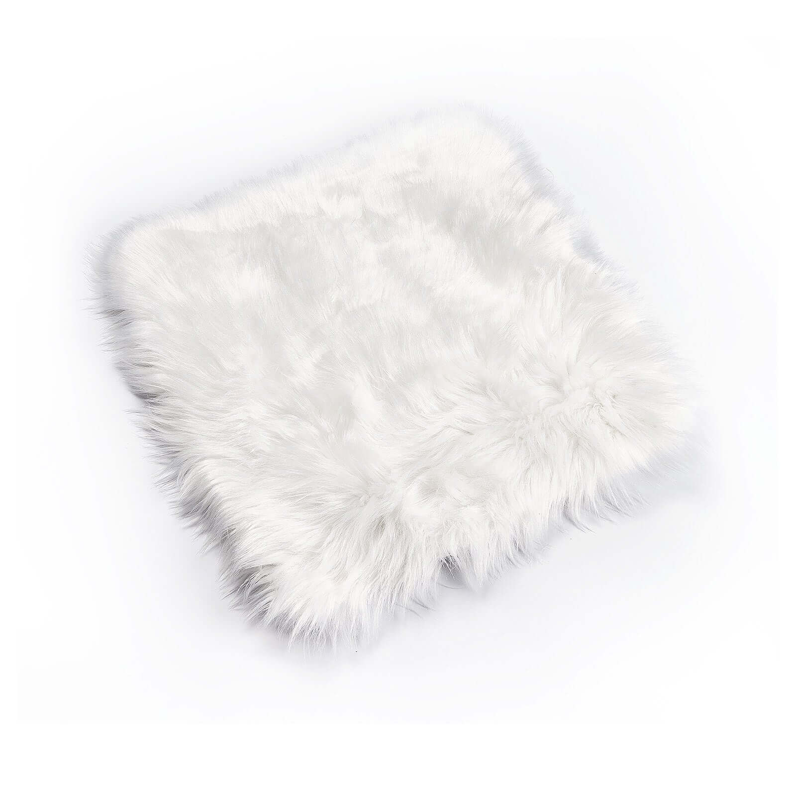 Faux Sheepskin 20 Cushion Cover with Soft Plush Finish White - Stylish Small Shag Area Rug for Events