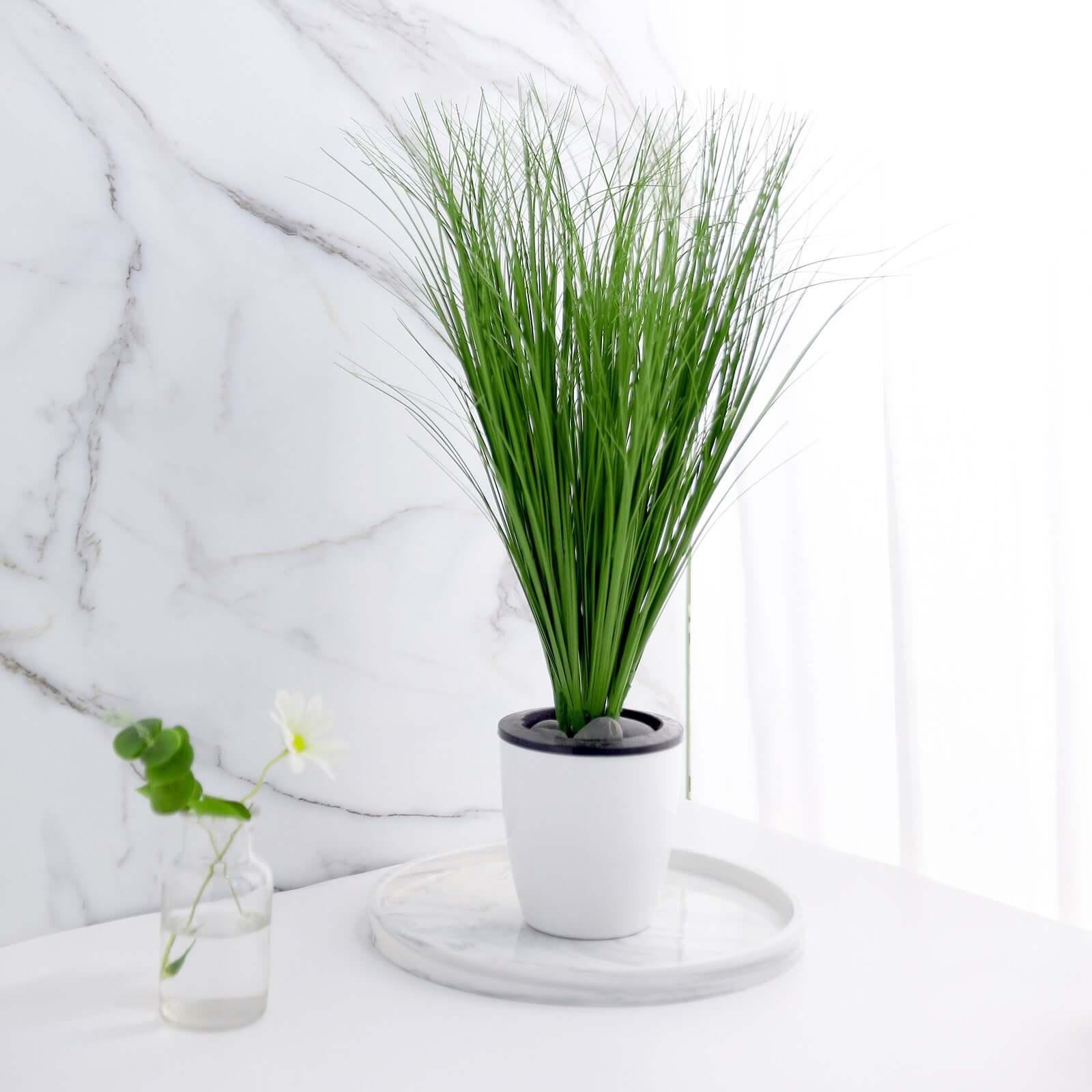 3 Plants 20 Green Artificial Indoor Outdoor Decorative Grass Sprays