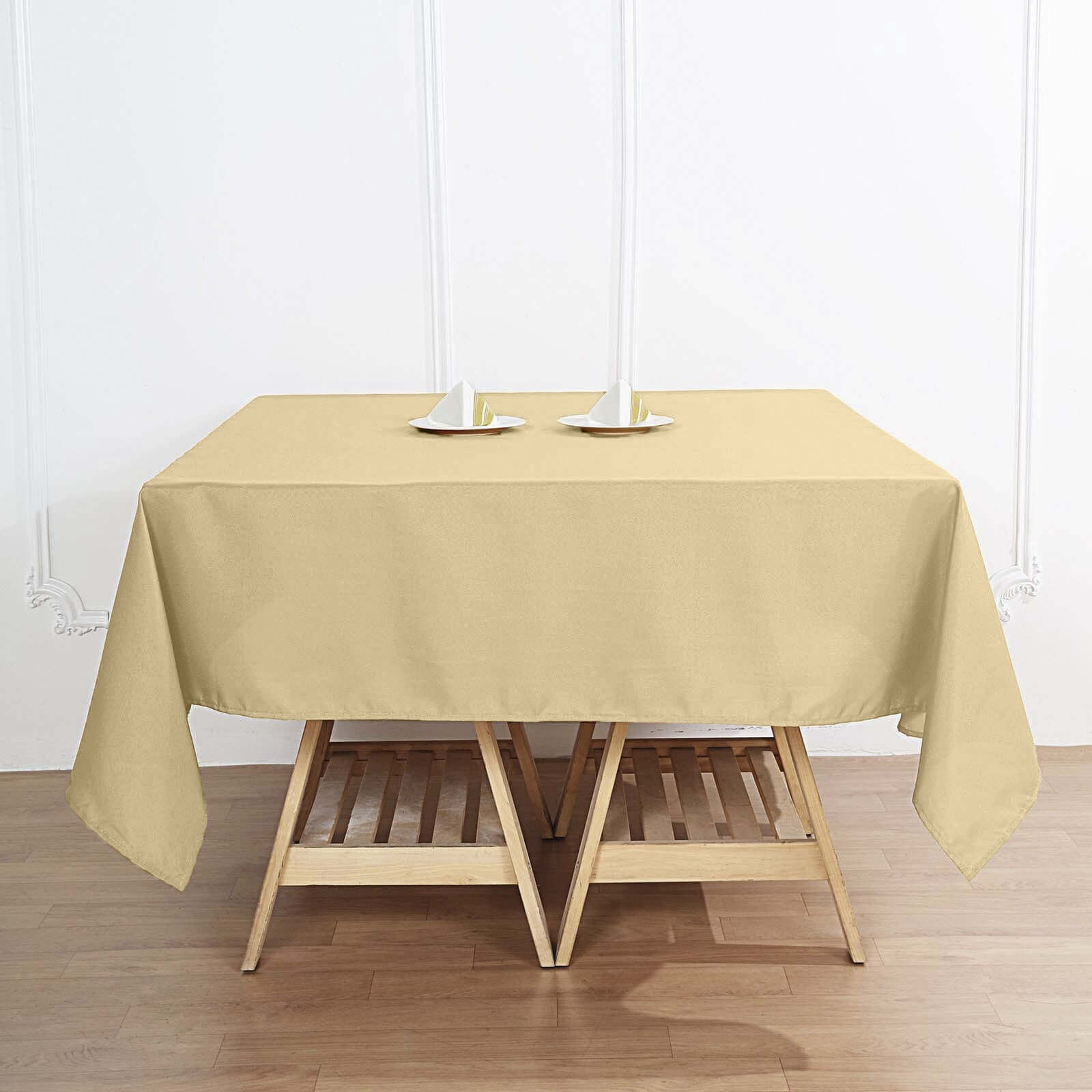 Polyester Square 70x70 Tablecloth Champagne - Wrinkle-Resistant & Durable Table Cover