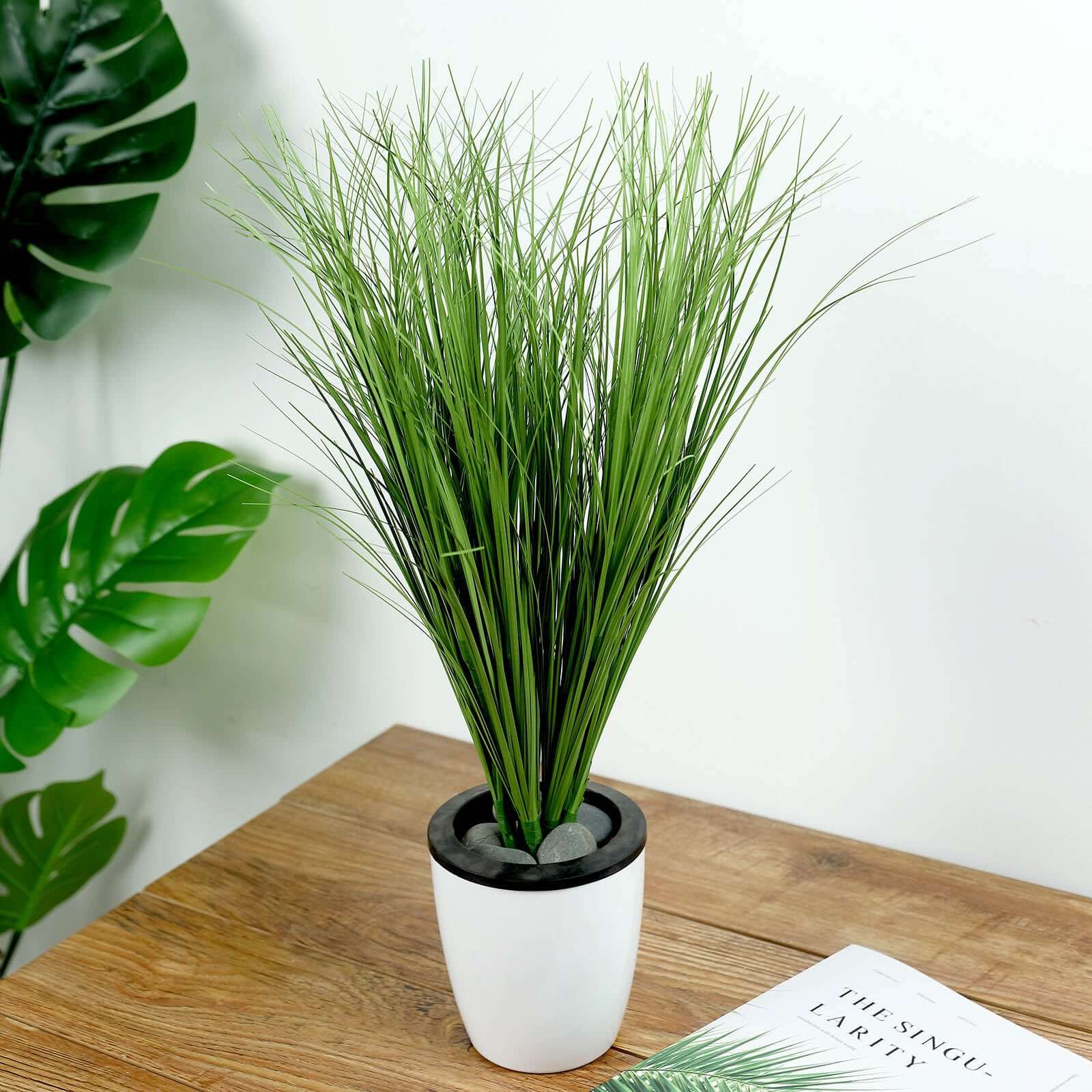 3 Plants 20 Green Artificial Indoor Outdoor Decorative Grass Sprays