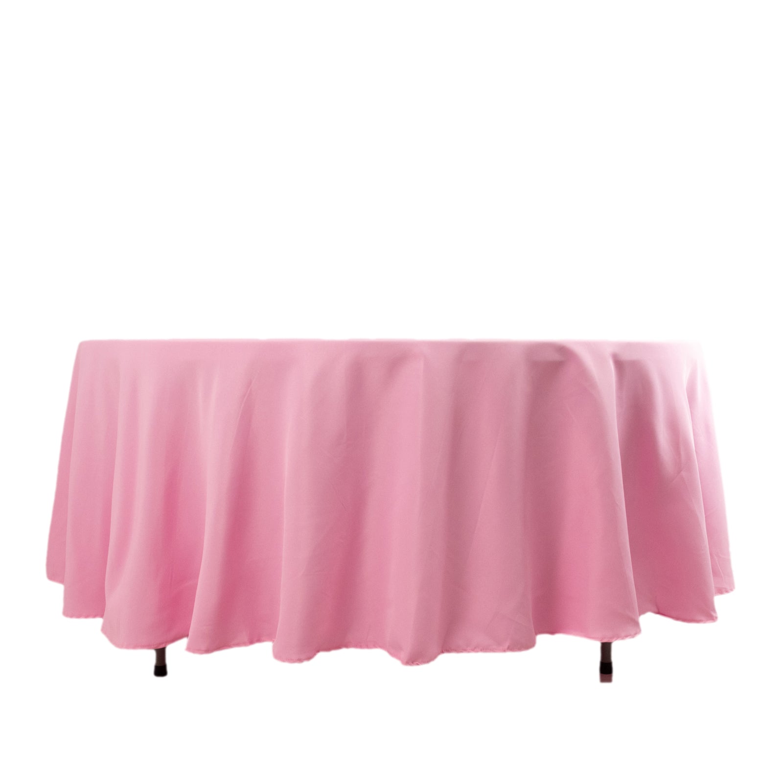 Premium Polyester 108 Round Tablecloth Pink - Wrinkle-Resistant 220GSM Table Cover