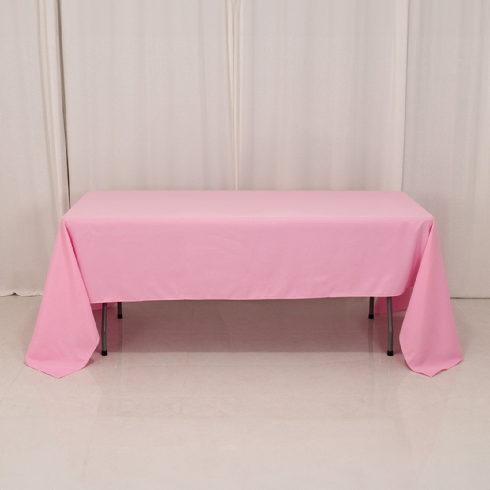 Premium Polyester 60x126 Rectangle Tablecloth Pink - Stain-Resistant 220GSM Finish Table Cover