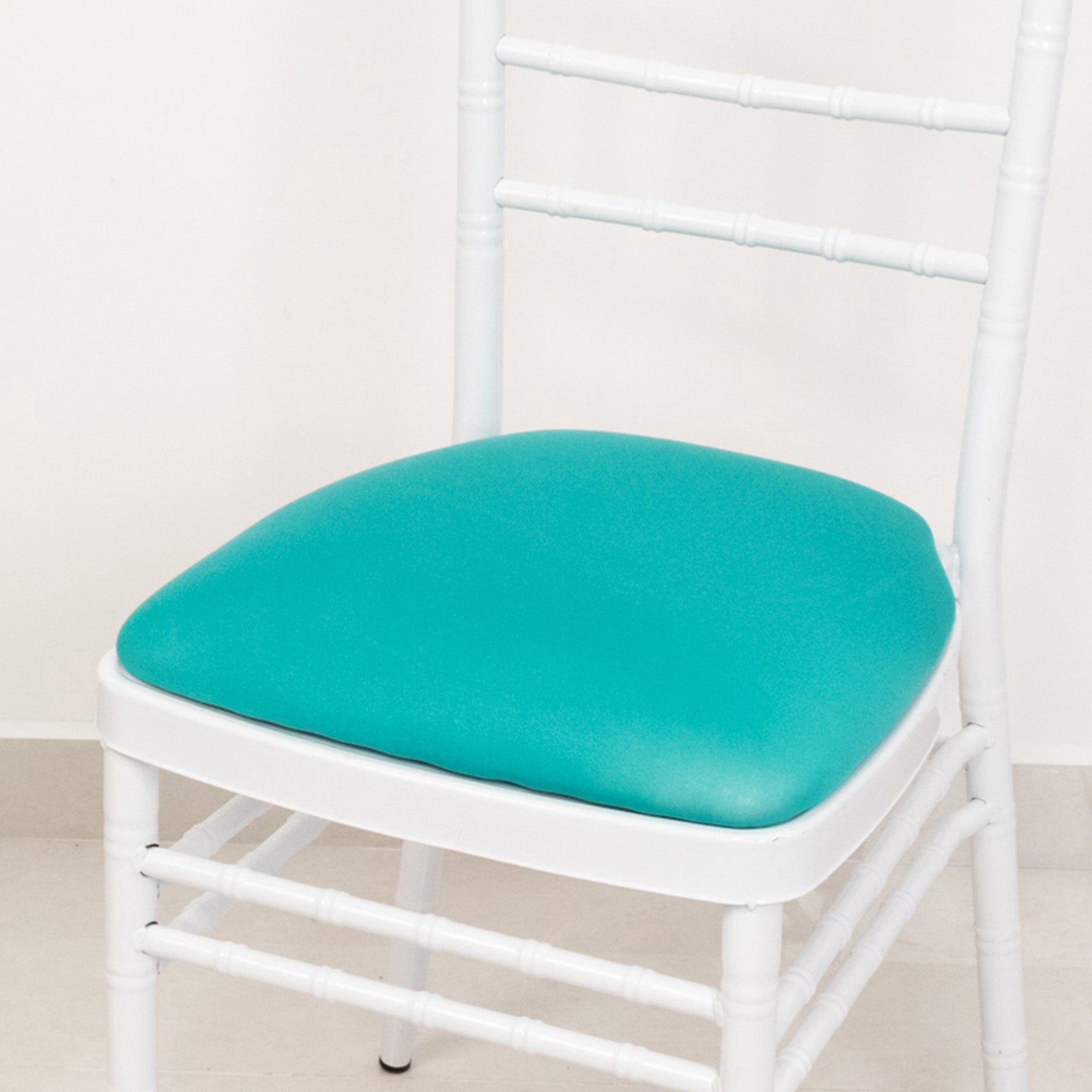 5 Pack Spandex Seat Pad Slipcovers for Chiavari Chairs Turquoise - Washable Stretch Fitted Design for Dining Chairs