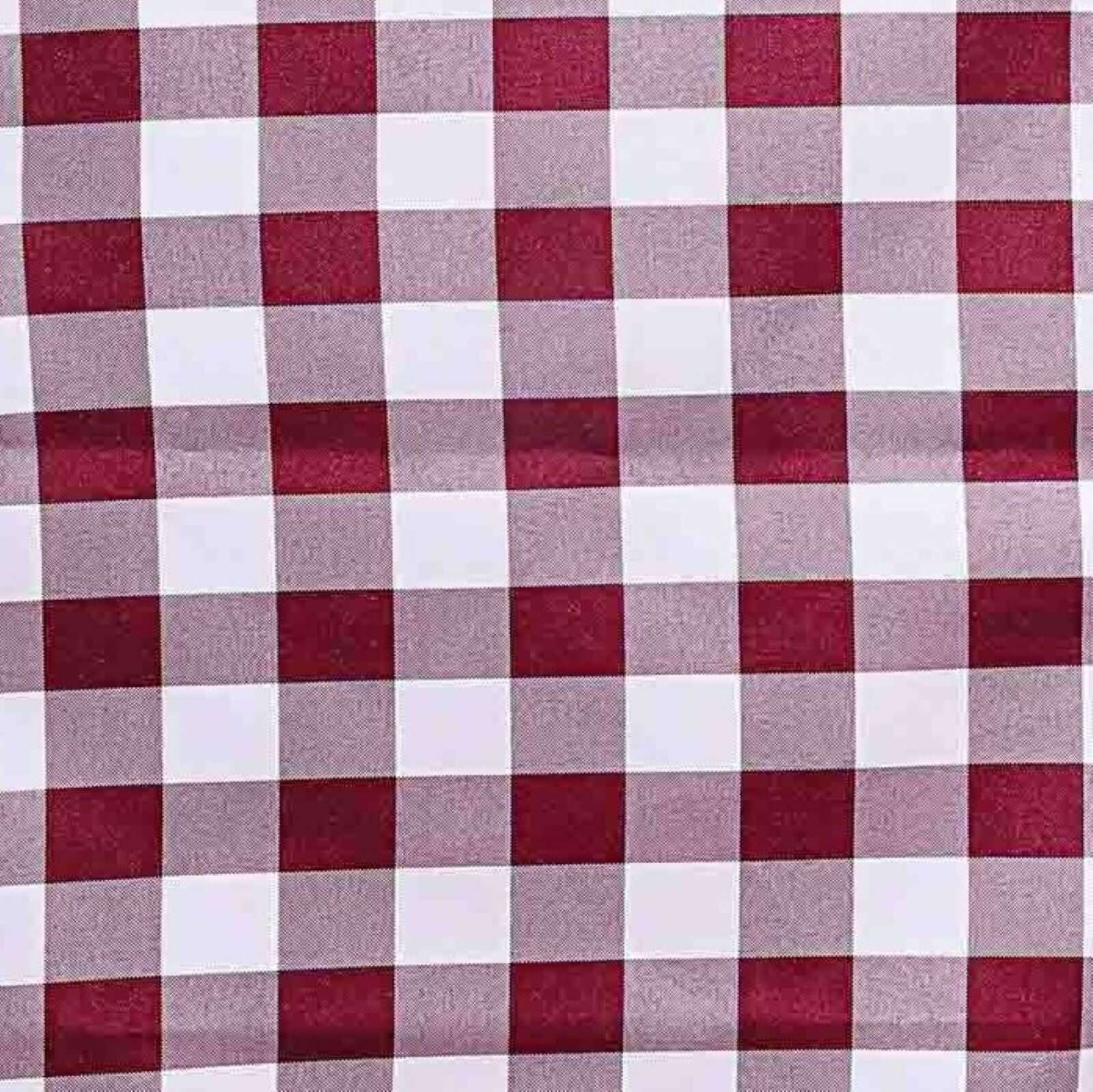 Polyester 14x108 Table Runner Burgundy/White - Gingham Plaid Design