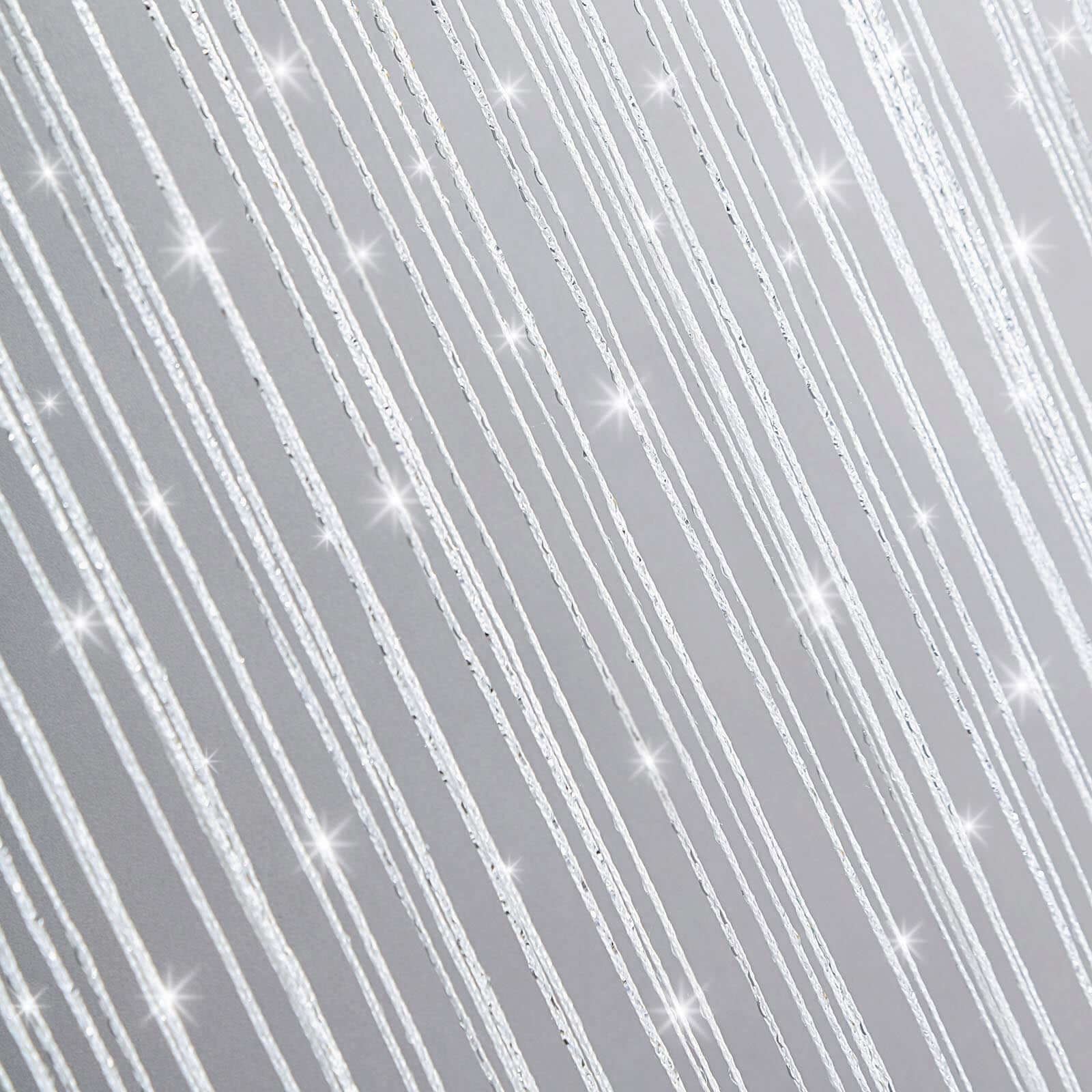 3ftx8ft White Silver Silk Tassel String Curtains, Decorative Room Divider Panels