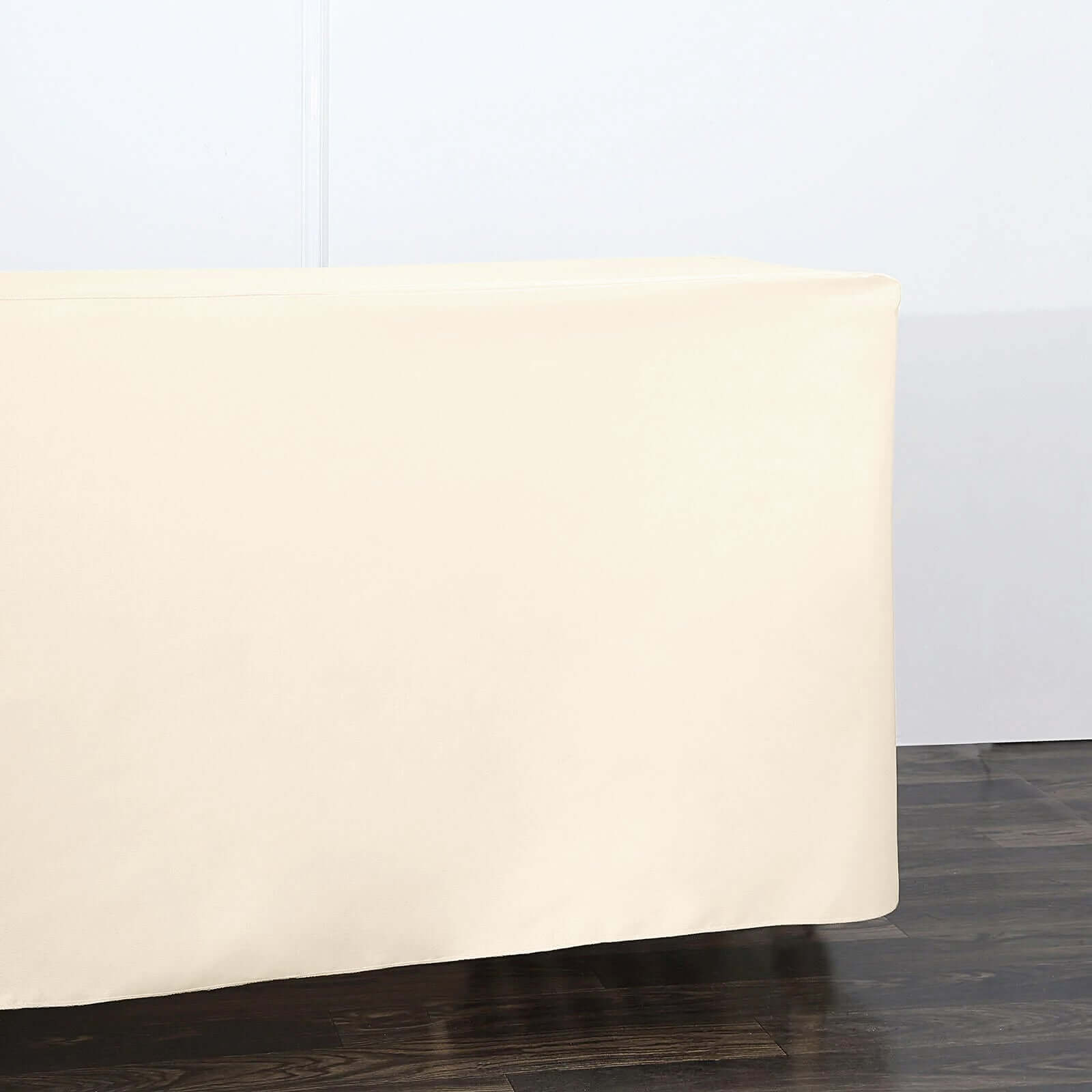 Fitted Polyester 96x30 Rectangle Tablecloth Beige - Durable and Easy to Maintain Table Cover