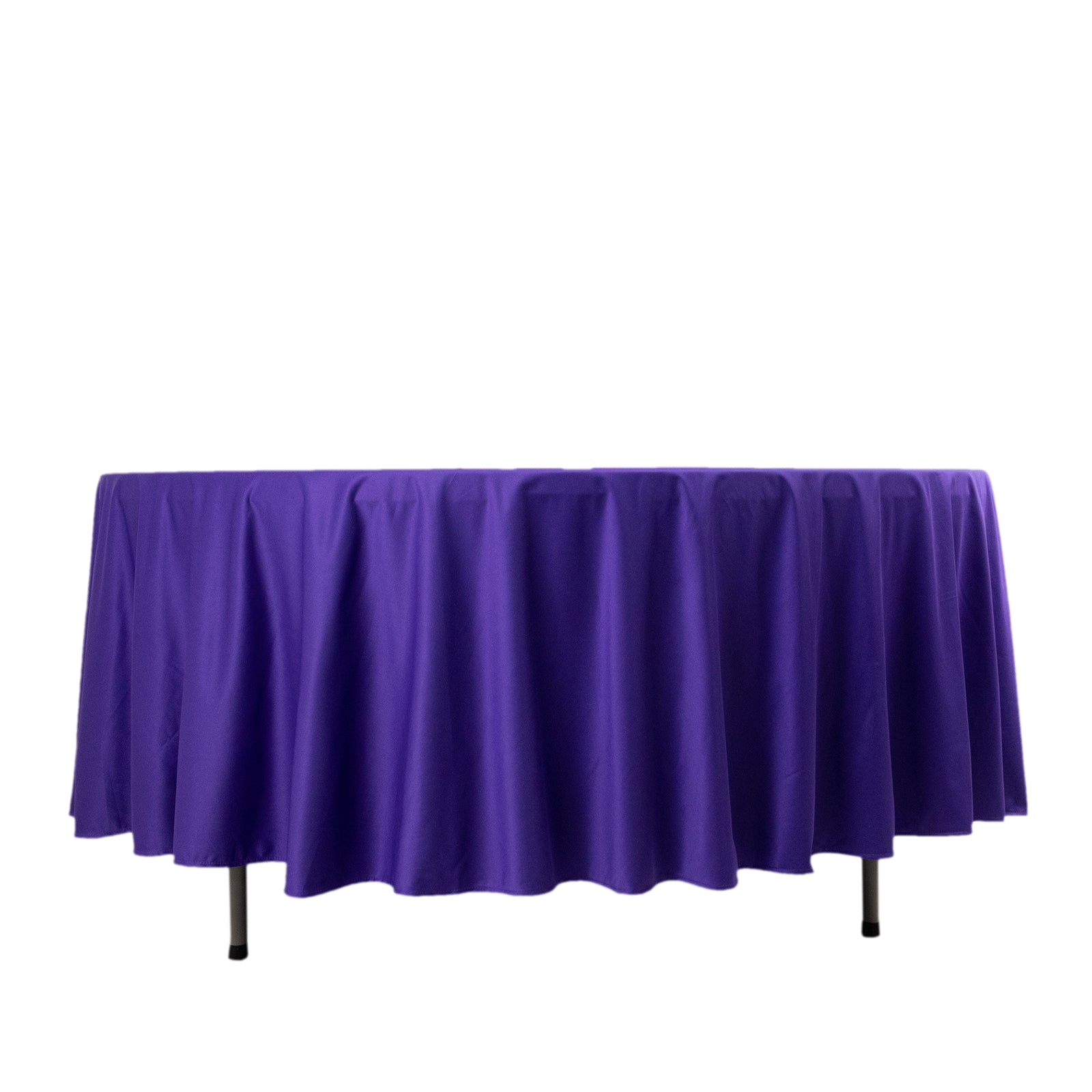 Premium Scuba Round 108 Tablecloth Purple - Wrinkle Free & Stain Resistant Table Cover