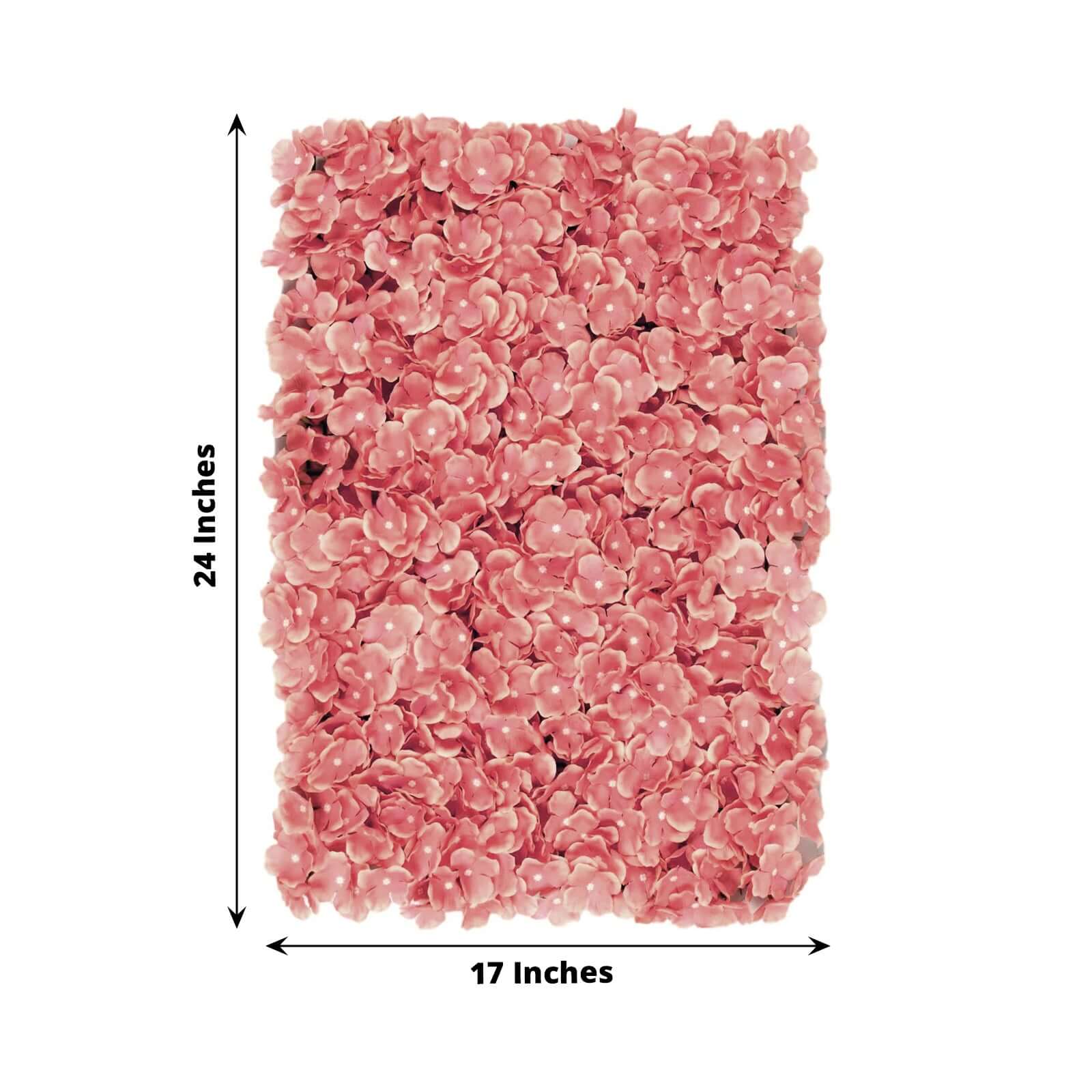 11 Sq ft. Dusty Rose UV Protected Hydrangea Flower Wall Mat Backdrop - 4 Artificial Panels