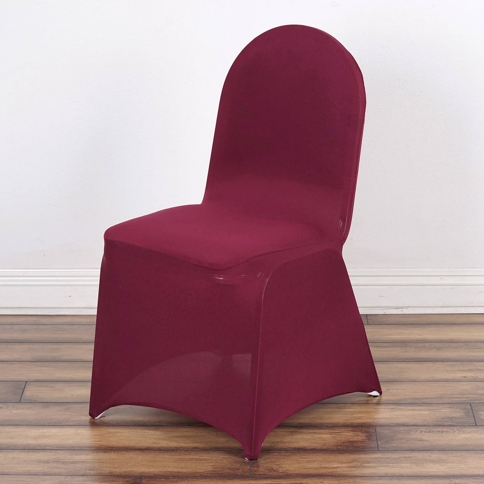 10 Pack Spandex Chair Covers for Banquet Chairs Burgundy - Durable Reusable Stretch Slip-On Covers