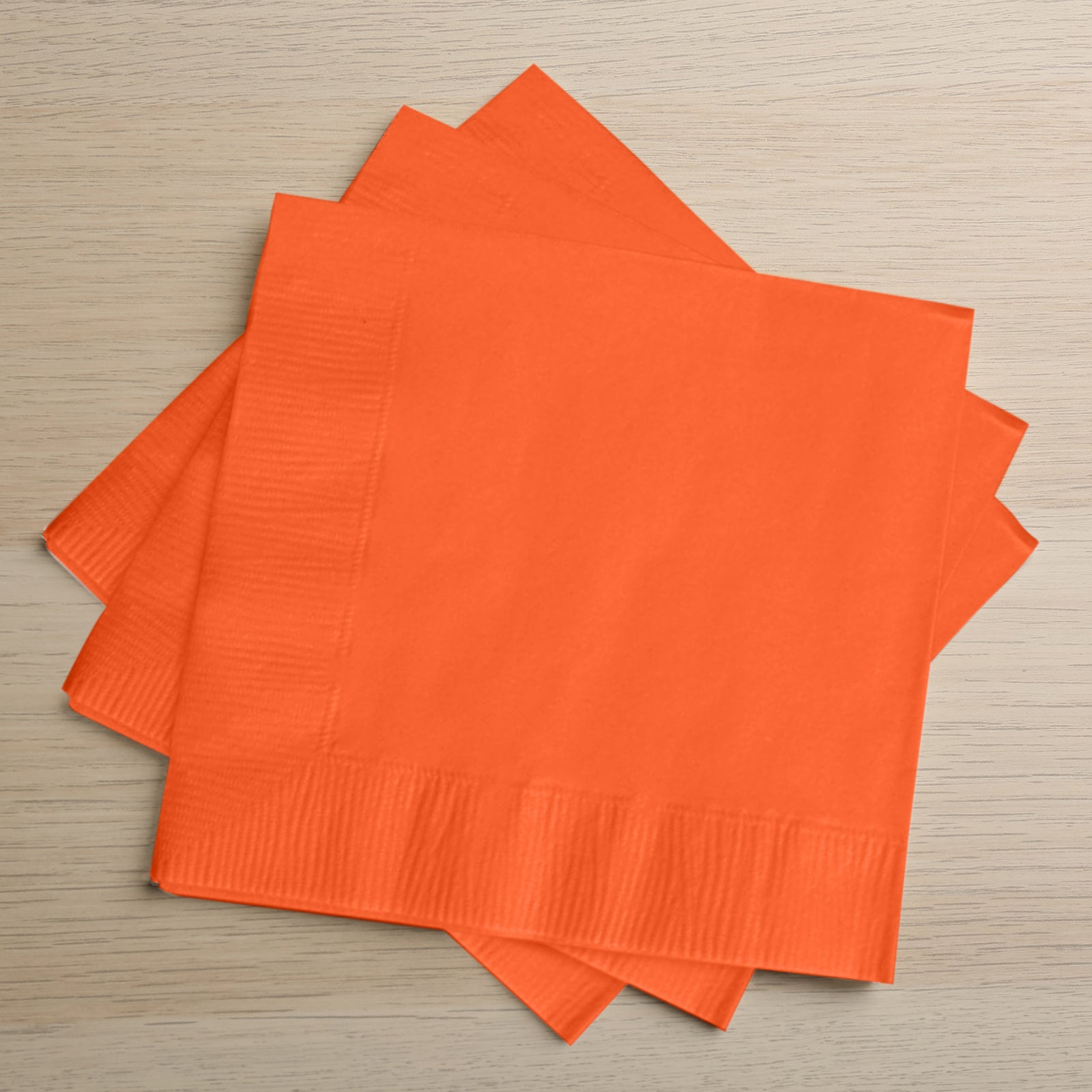 50-Pack Paper Beverage Napkins Orange - 2 Ply Disposable Soft 18GSM Cocktail Napkins 5x5