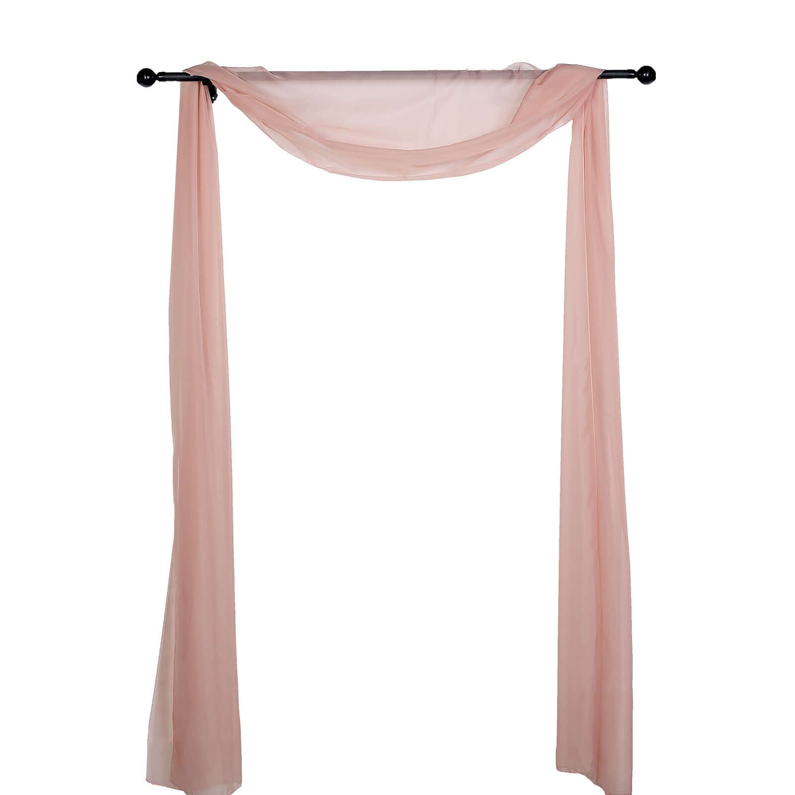 18ft Dusty Rose Sheer Organza Wedding Arch Drapery Fabric, Window Scarf Valance