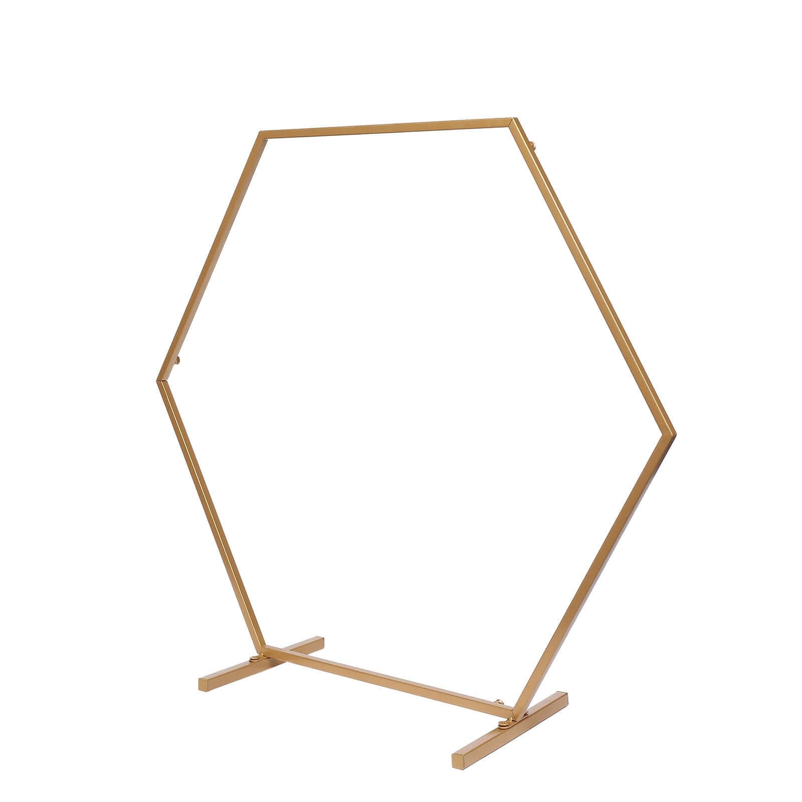 Hexagon Wedding Arch Table Centerpiece Metal Gold - Self-Standing Geometric Flower Balloon Stand 24