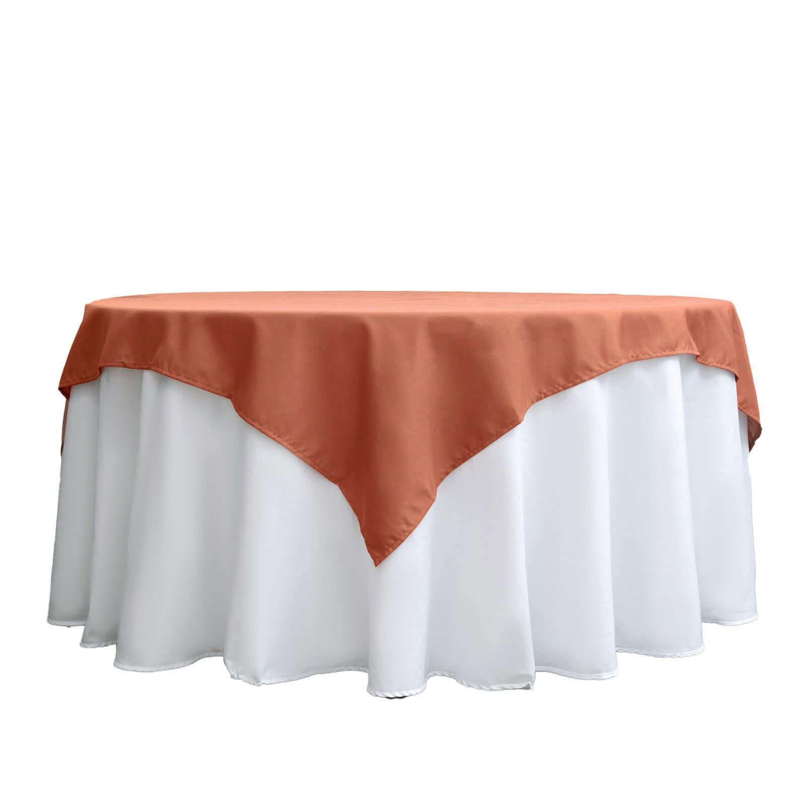 Polyester Square 70x70 Tablecloth Terracotta (Rust) - Wrinkle-Resistant & Durable Table Cover