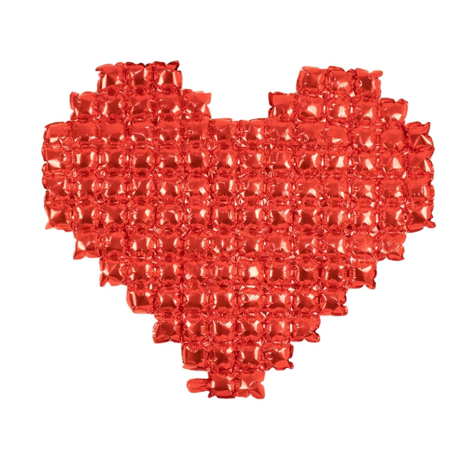 41x36 Metallic Red Giant Heart Mylar Foil Balloon, Photo Backdrop Balloon Quilt