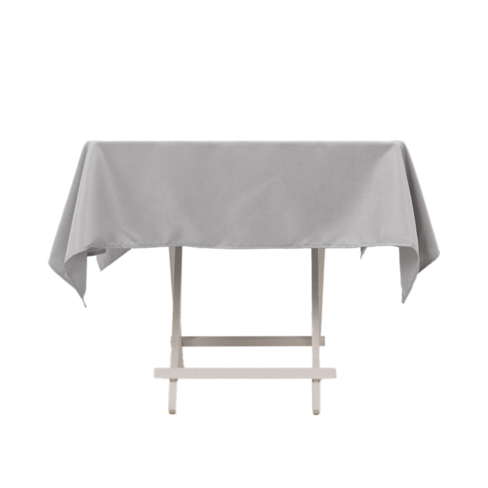 Premium Polyester 54x54 Square Tablecloth Silver - Stain and Wrinkle-Resistant 220GSM Table Cover