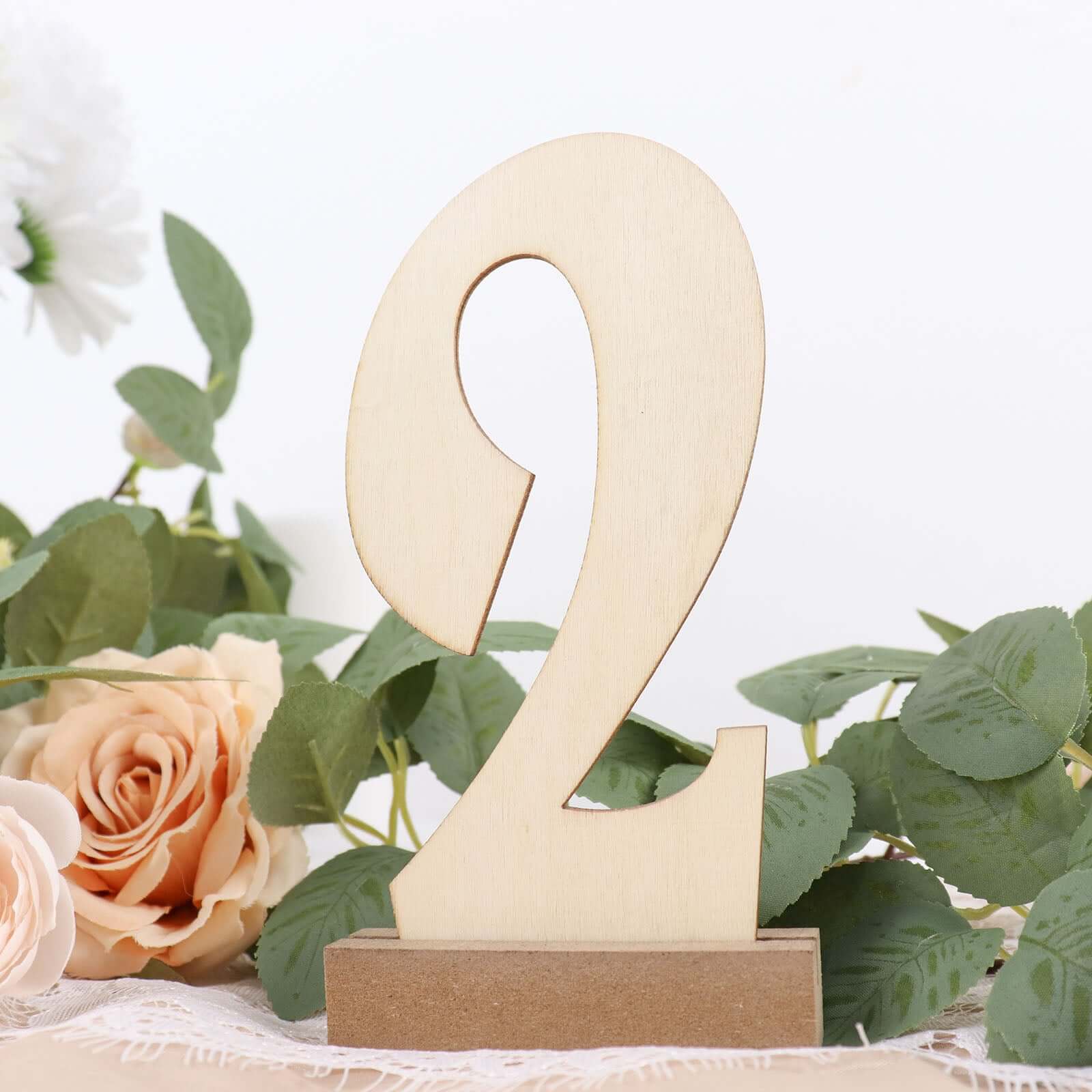 20-Pack Wooden Wedding Table Numbers Natural 1-20 with Holder Base - Perfect Rustic Signs for Receptions 6