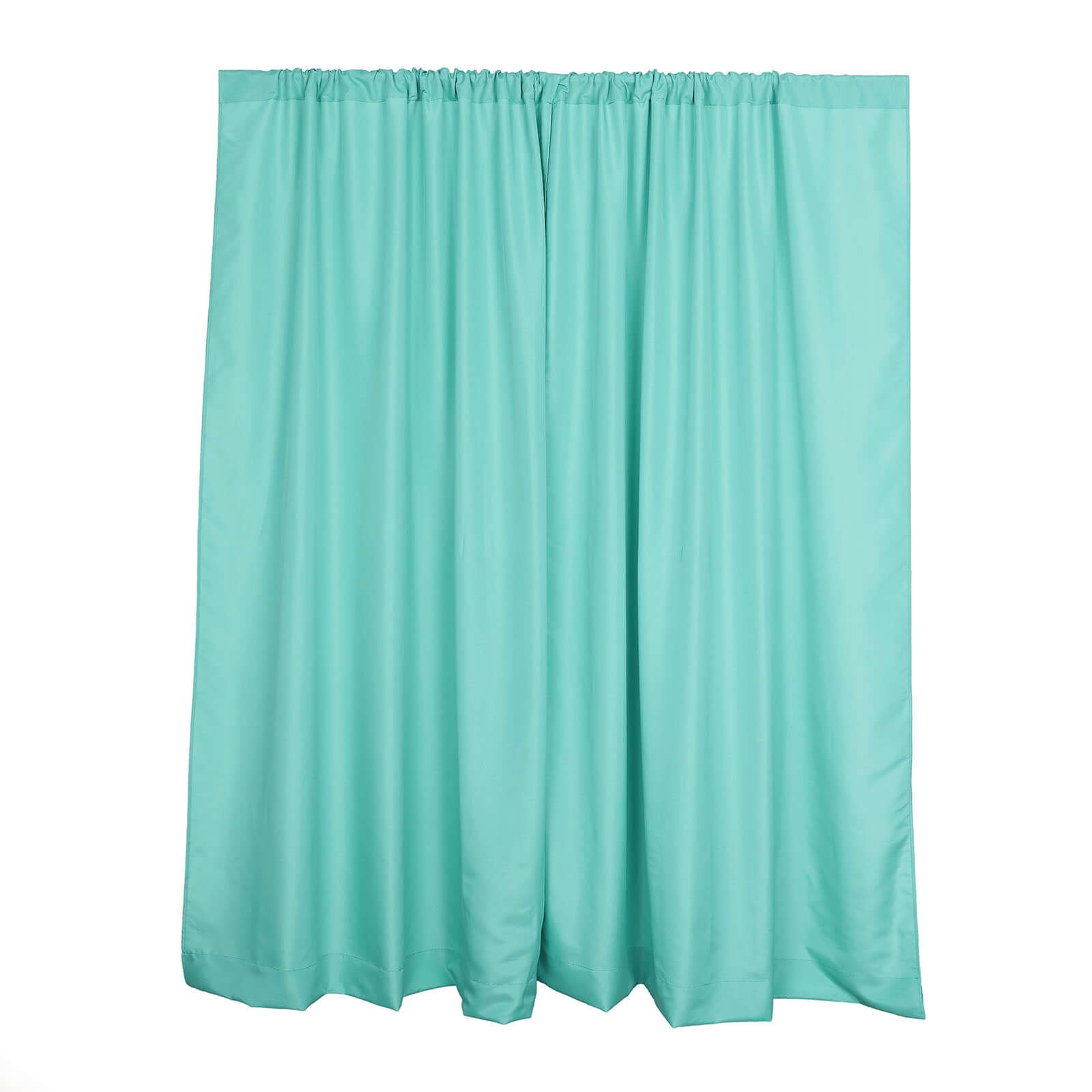 2 Pack Turquoise Polyester Event Curtain Drapes, 10ftx8ft Backdrop Event Panels With Rod Pockets 130 GSM