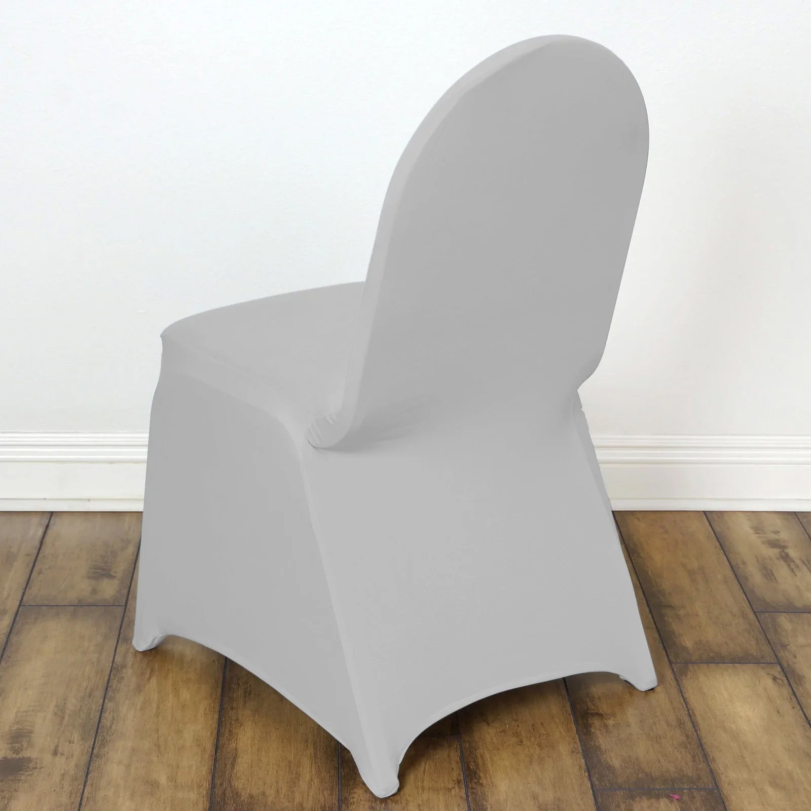 10 Pack Spandex Chair Covers for Banquet Chairs Silver - Durable Reusable Stretch Slip-On Covers