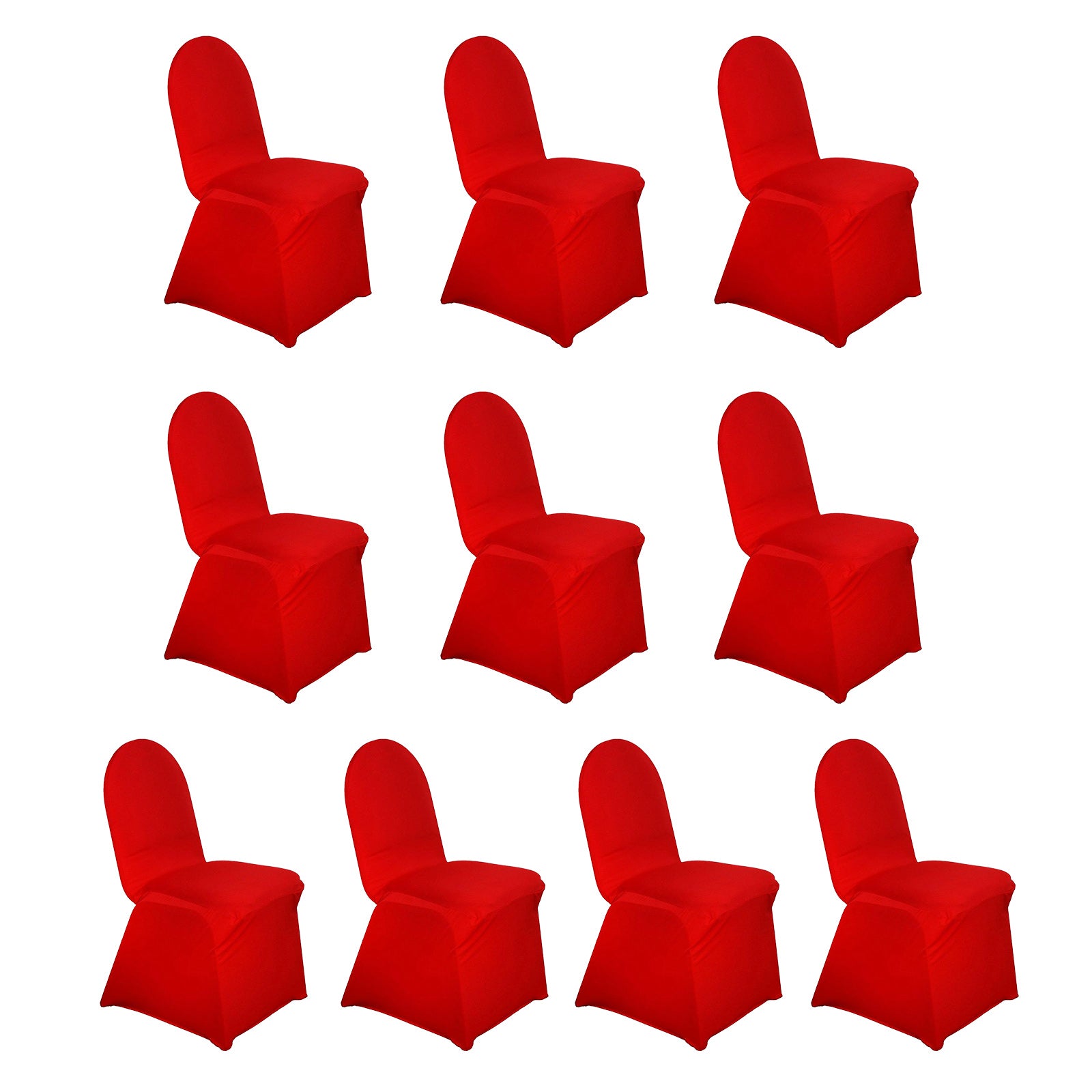 10 Pack Spandex Chair Covers for Banquet Chairs Red - Durable Reusable Stretch Slip-On Covers