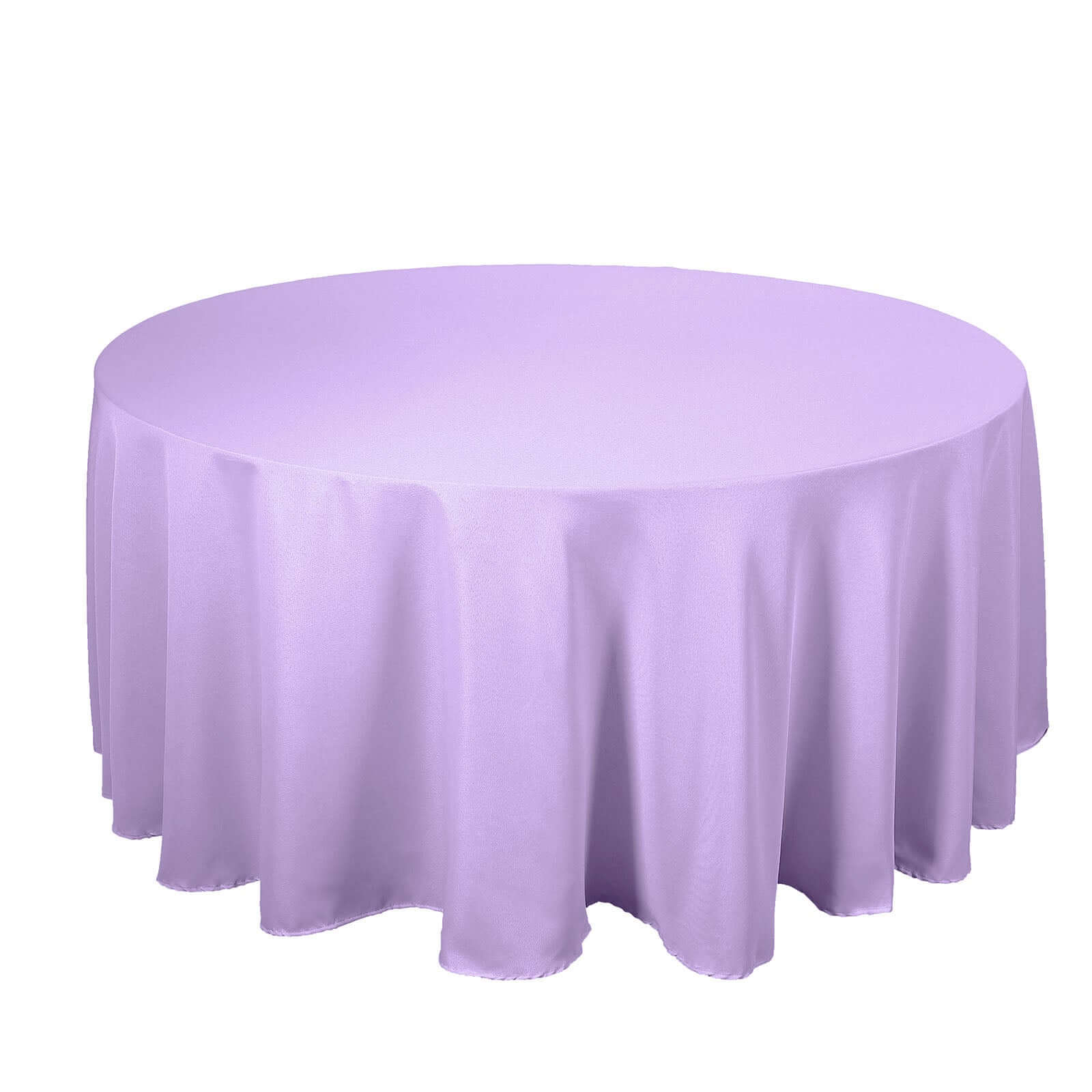 Polyester 120 Round Tablecloth Lavender Lilac - Seamless Wrinkle-Resistant Table Cover