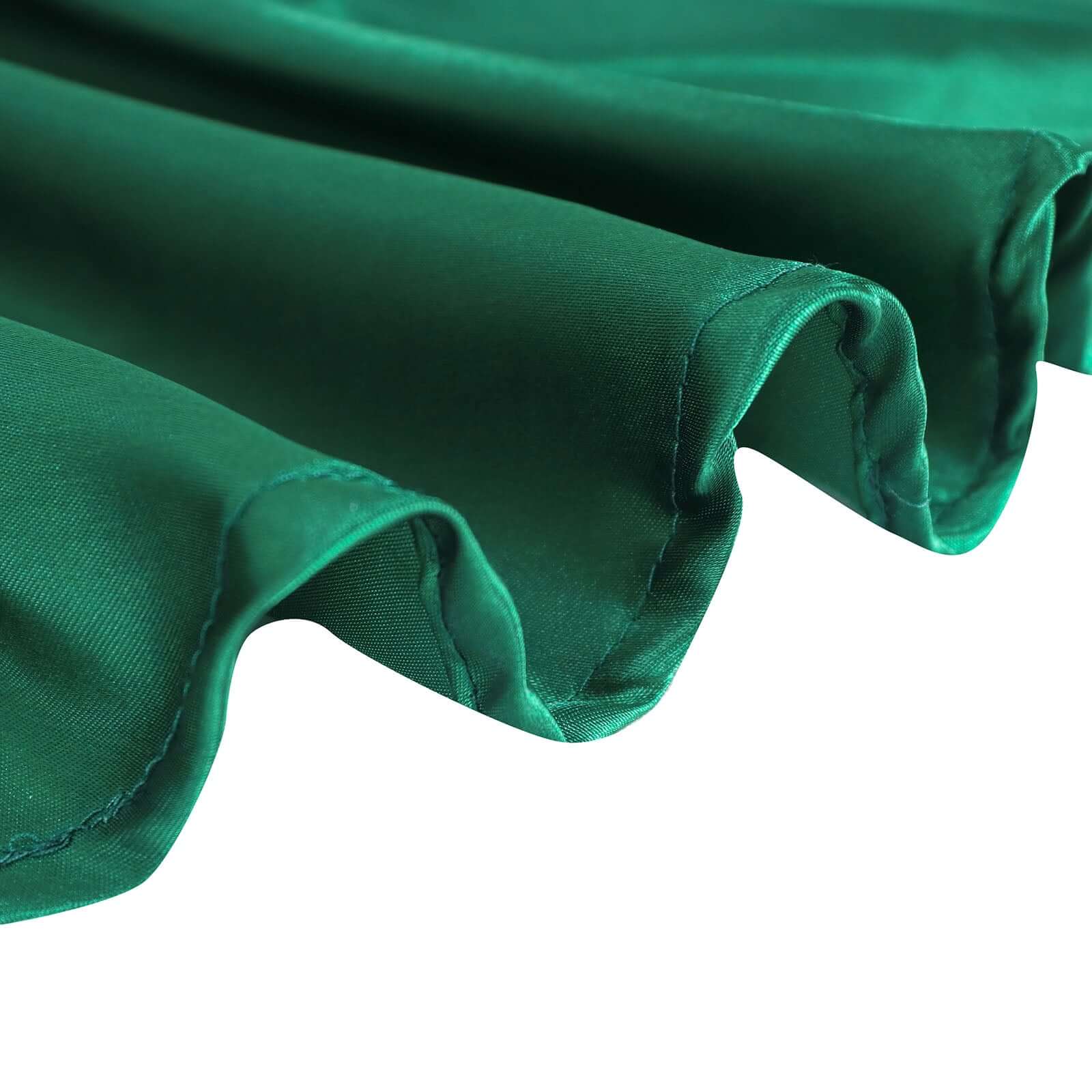 Satin 90 Round Tablecloth Hunter Emerald Green - Smooth and Lustrous Table Cover