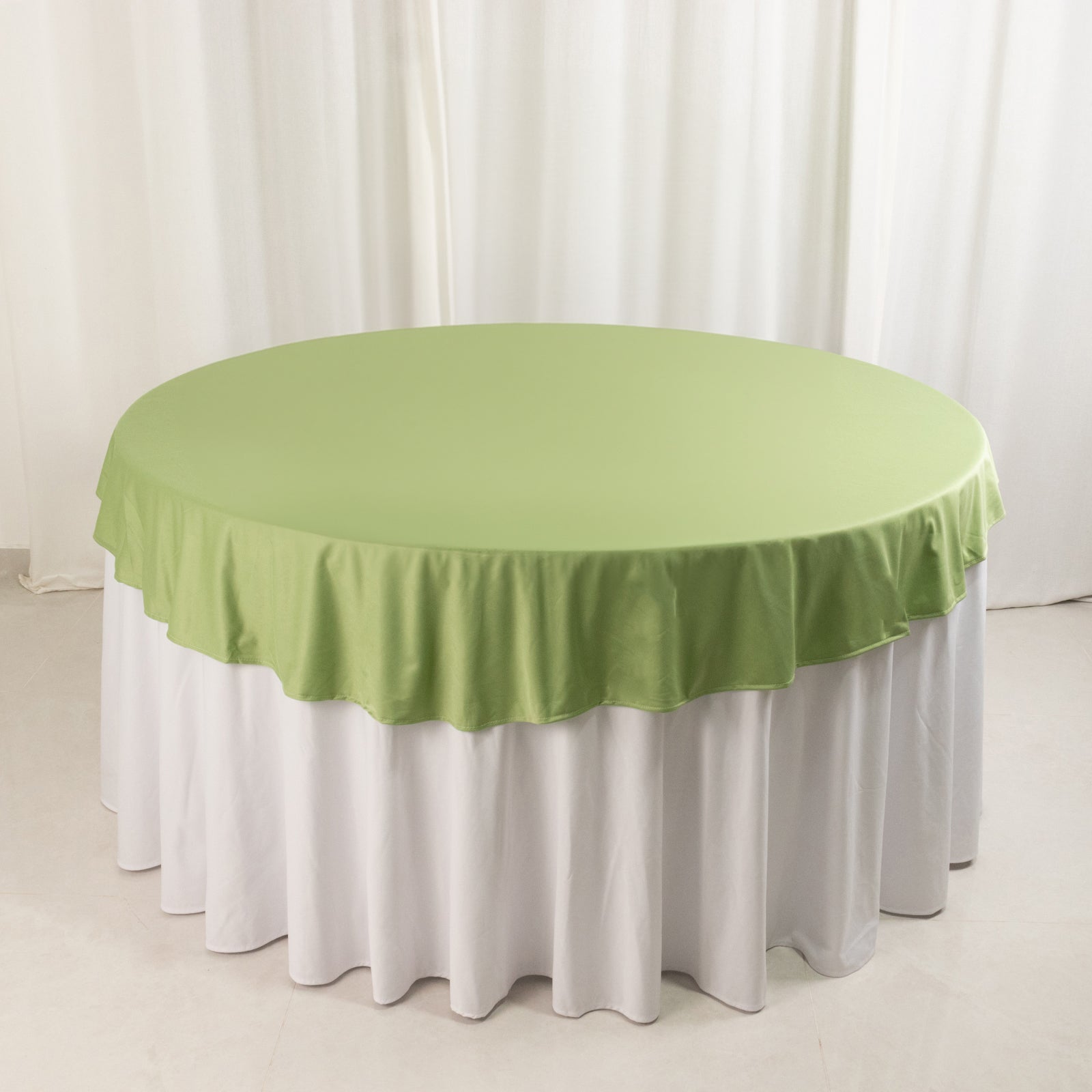 Premium Scuba Round 70 Tablecloth Sage Green - Wrinkle Free & Stain Resistant Table Cover