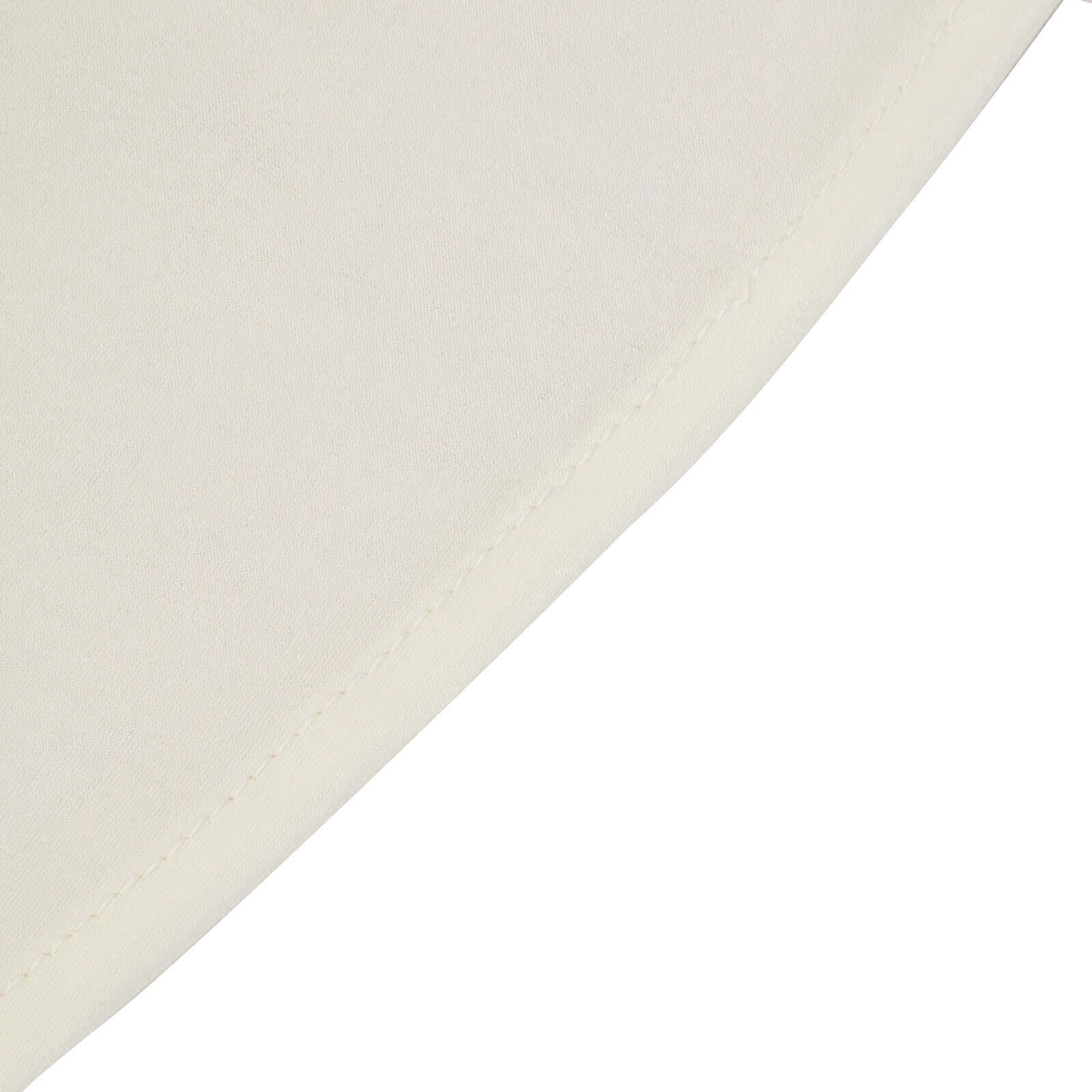 Spandex 32 Round Cocktail Table Cover Skirt Ivory With Natural Wavy Drapes