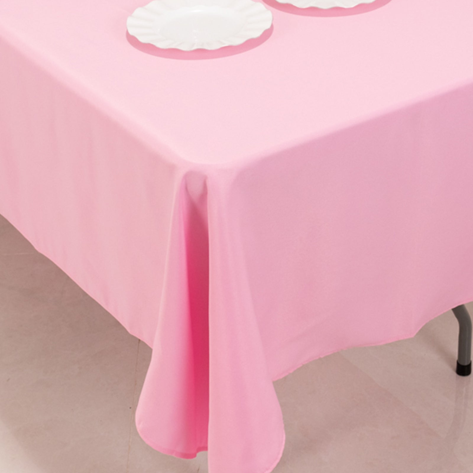 Premium Polyester 60x102 Rectangle Tablecloth Pink - Durable 220GSM Wrinkle-Resistant Table Cover