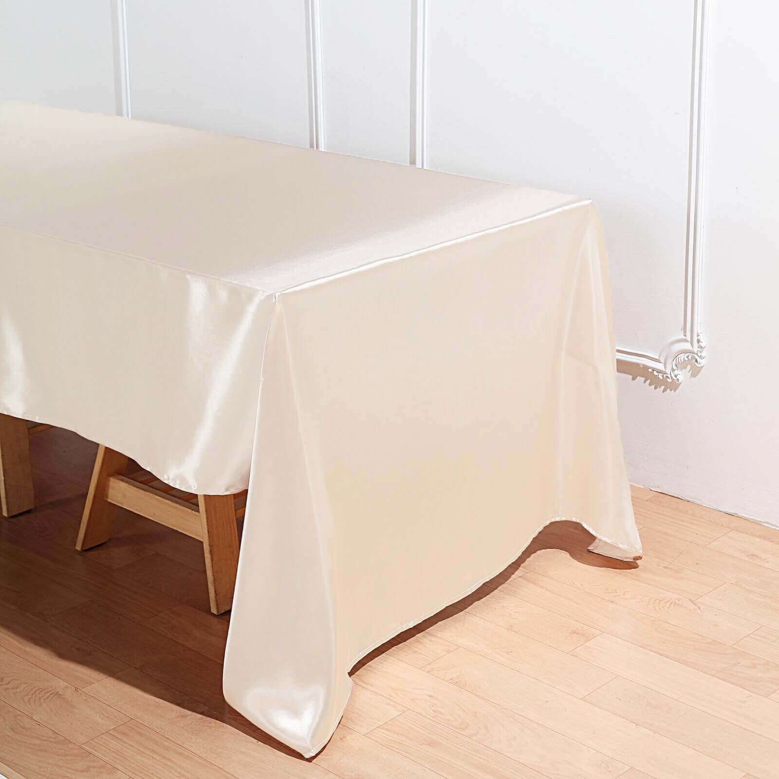 Satin Rectangular 60x126 Tablecloth Beige - Smooth and Lustrous Table Cover