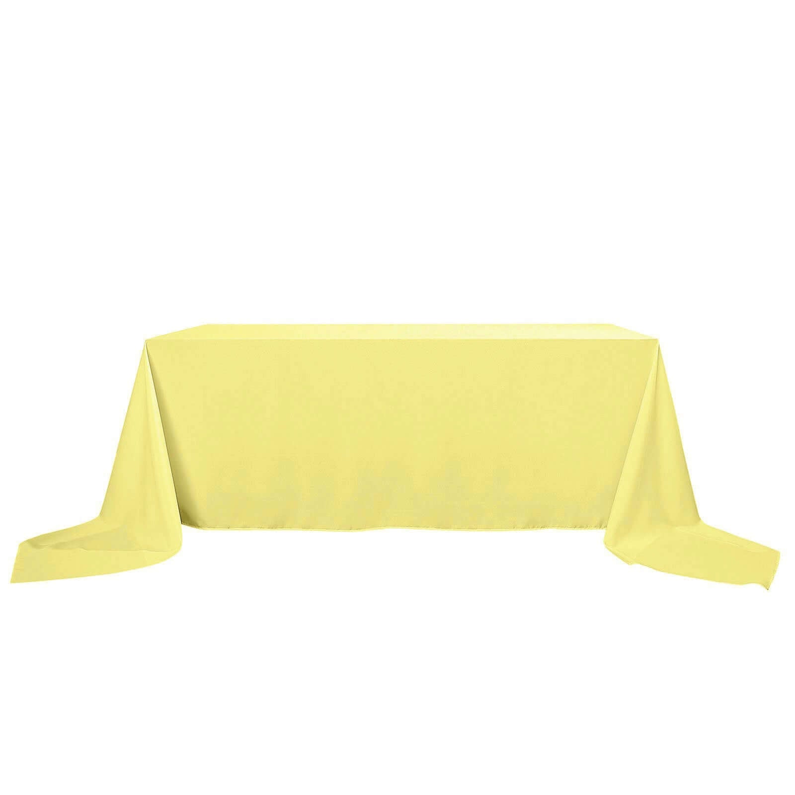 Polyester 90x156 Rectangle Tablecloth Yellow - Seamless Wrinkle-Resistant Table Cover