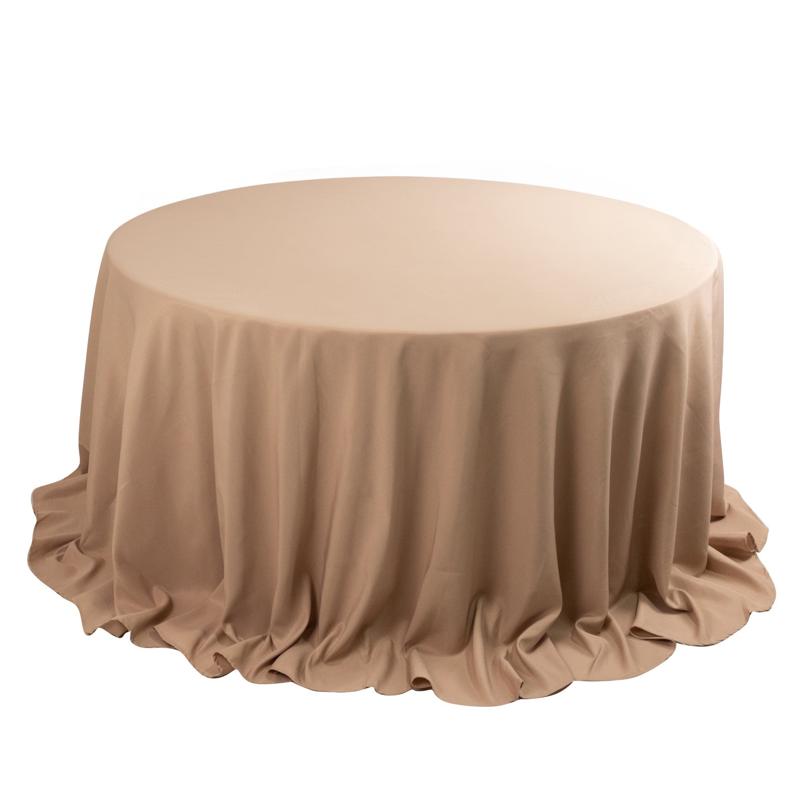 Premium Polyester 132 Round Tablecloth Nude - Seamless 220GSM Wrinkle-Resistant Table Cover