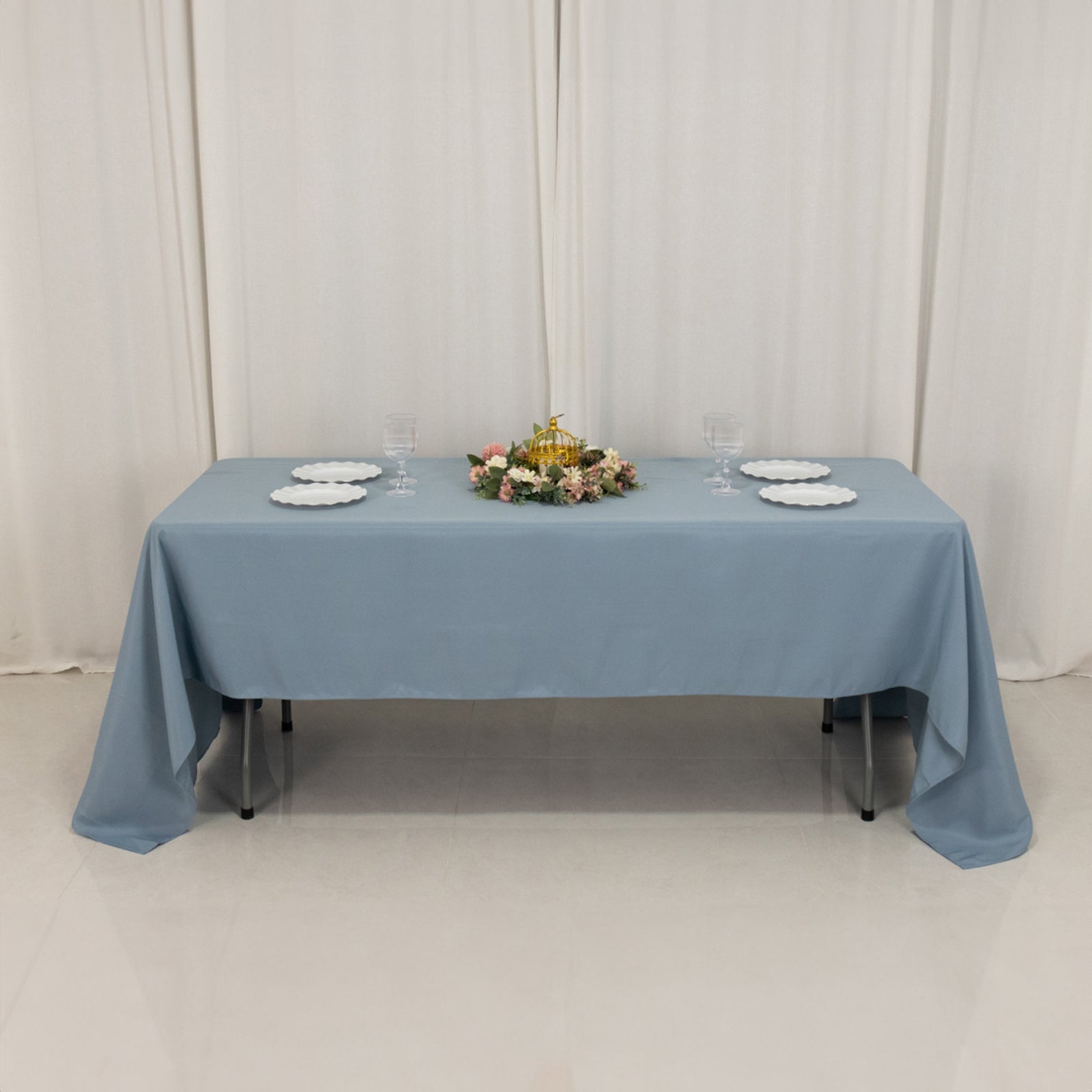 Premium Polyester 60x126 Rectangle Tablecloth Dusty Blue - Stain-Resistant 220GSM Finish Table Cover