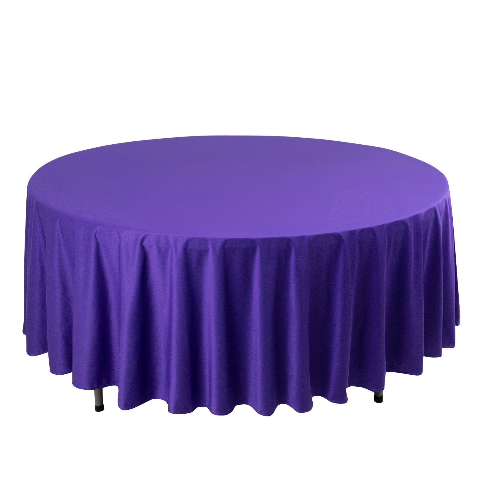 Premium Scuba Round 108 Tablecloth Purple - Wrinkle Free & Stain Resistant Table Cover