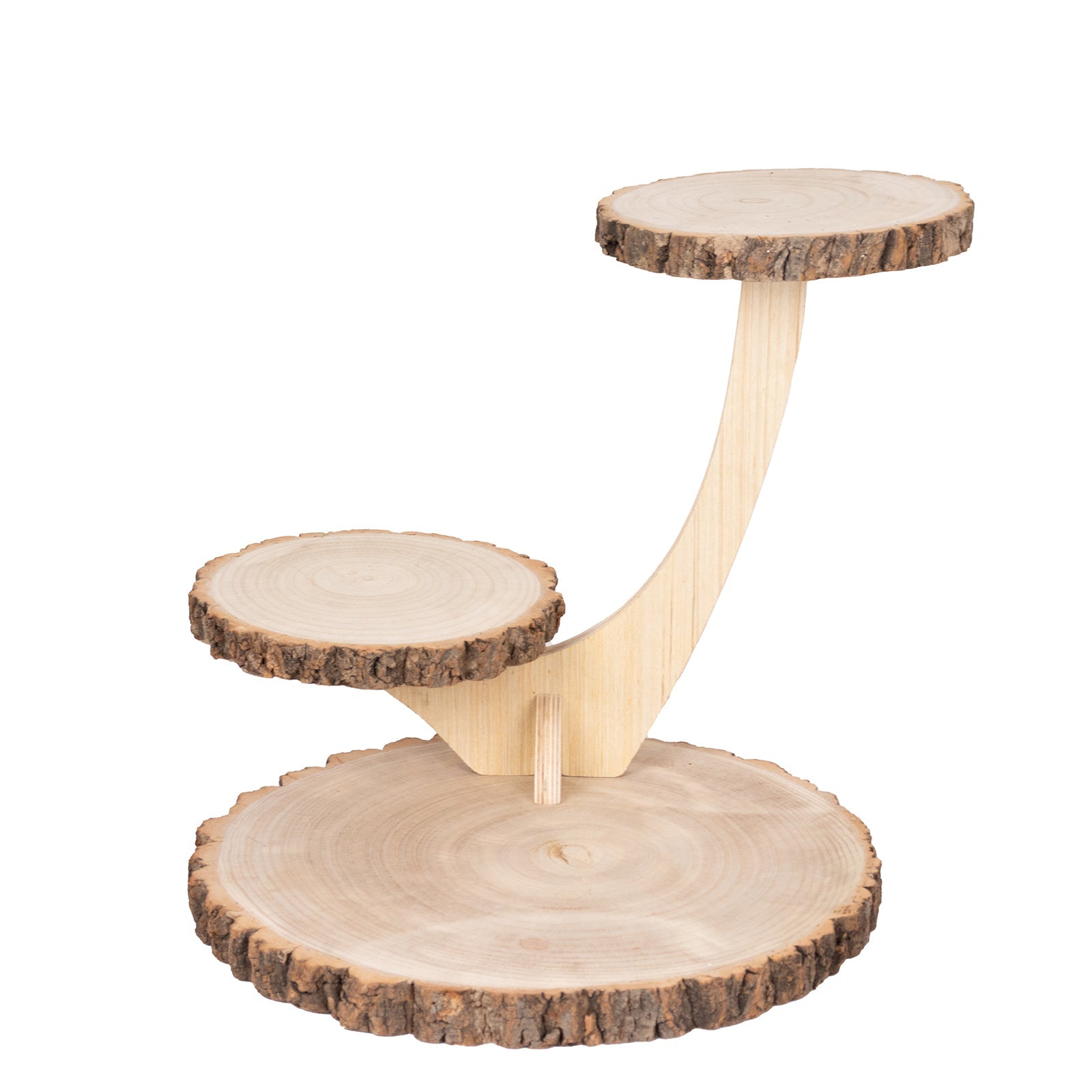 3-Tier Wooden Cupcake Stand Rustic Natural Wood Slice with Tree Branch Style - Farmhouse Dessert Display Cake Holder 17