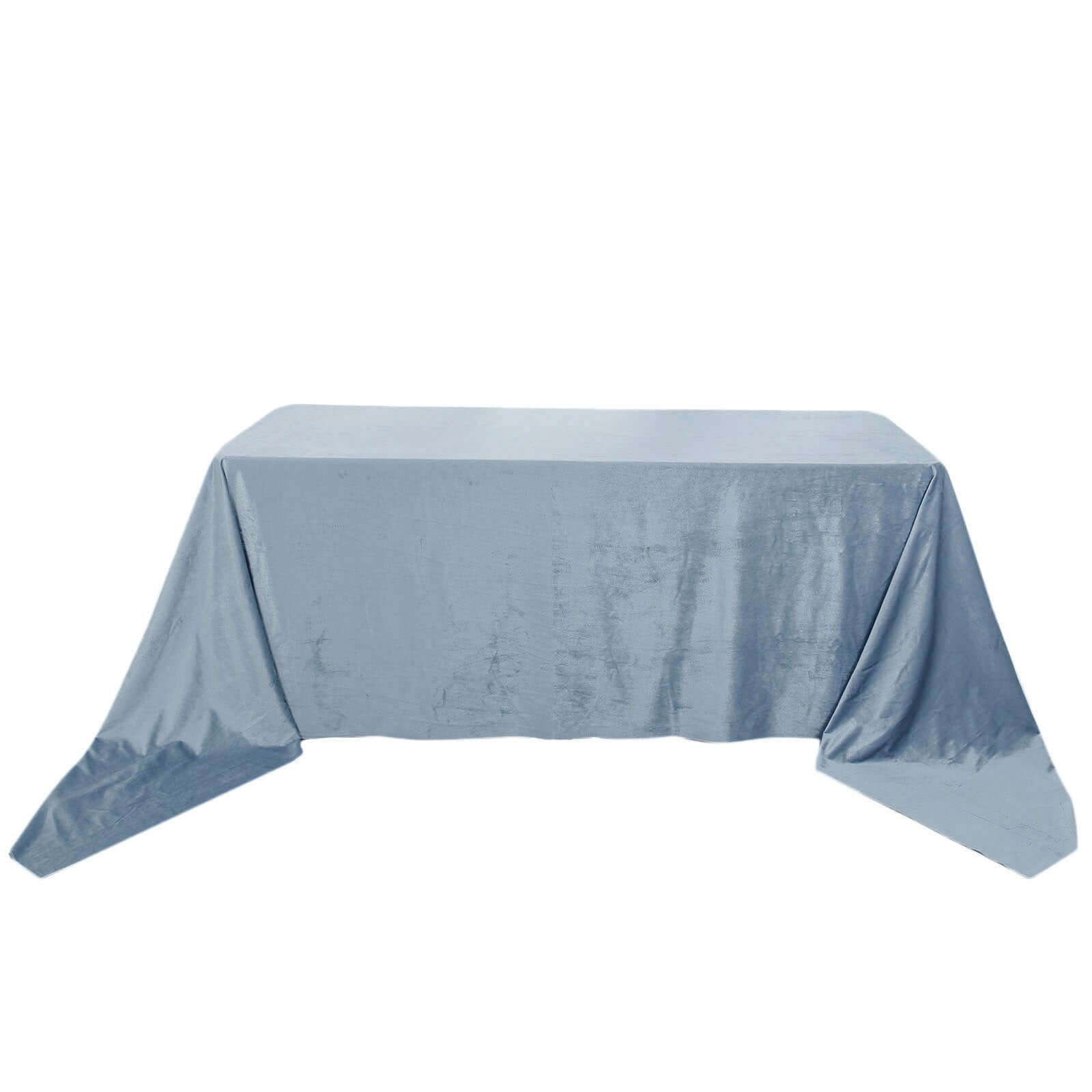 Premium Velvet 90x156 Rectangle Tablecloth Dusty Blue - Reusable Soft & Seamless Table Cover