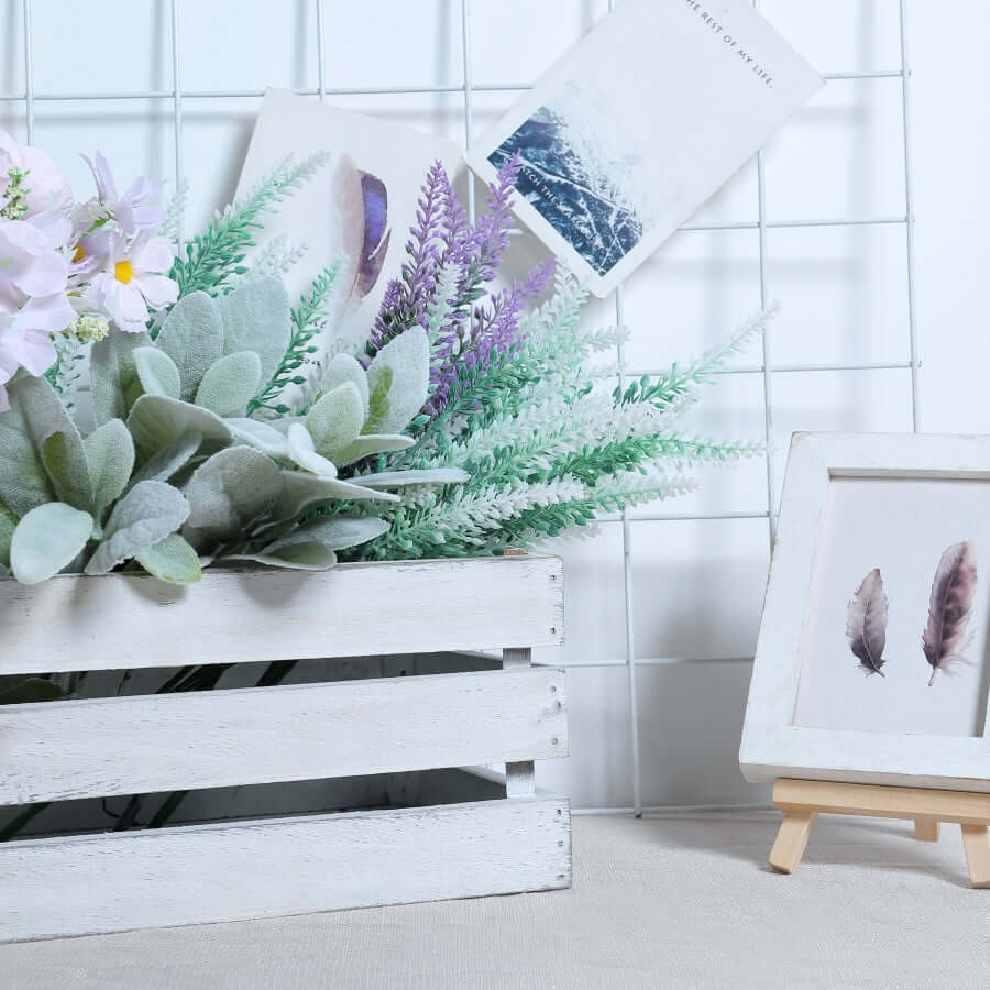 Set of 3 Rustic Wooden Crates White - Multi-Purpose Planters, Storage Containers & Display Risers