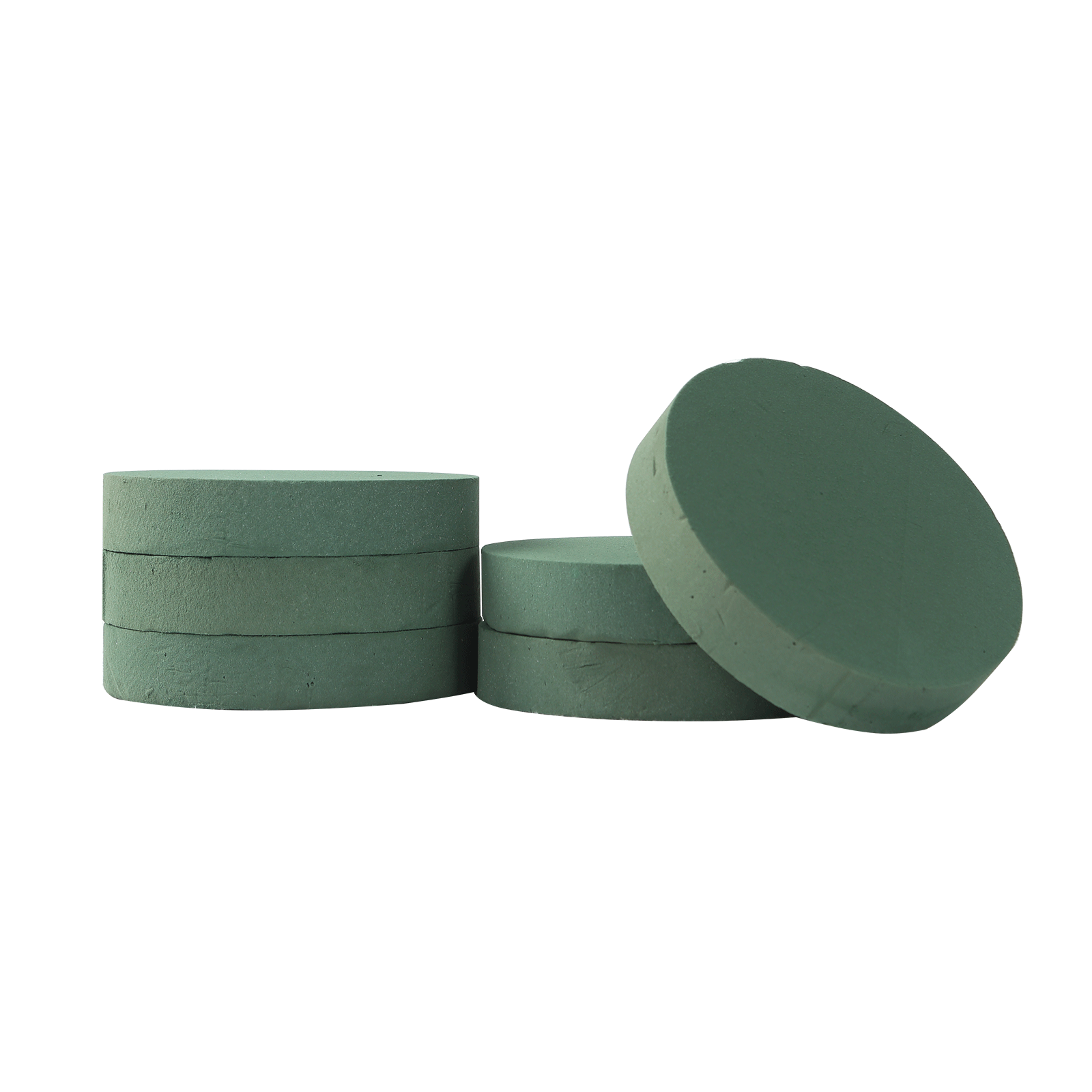 6 Pack Green Large Floral Foam Blocks for Artificial Flowers, 6 Round Wet Styrofoam Bricks Artificial Flower Arrangement Craft Supplies