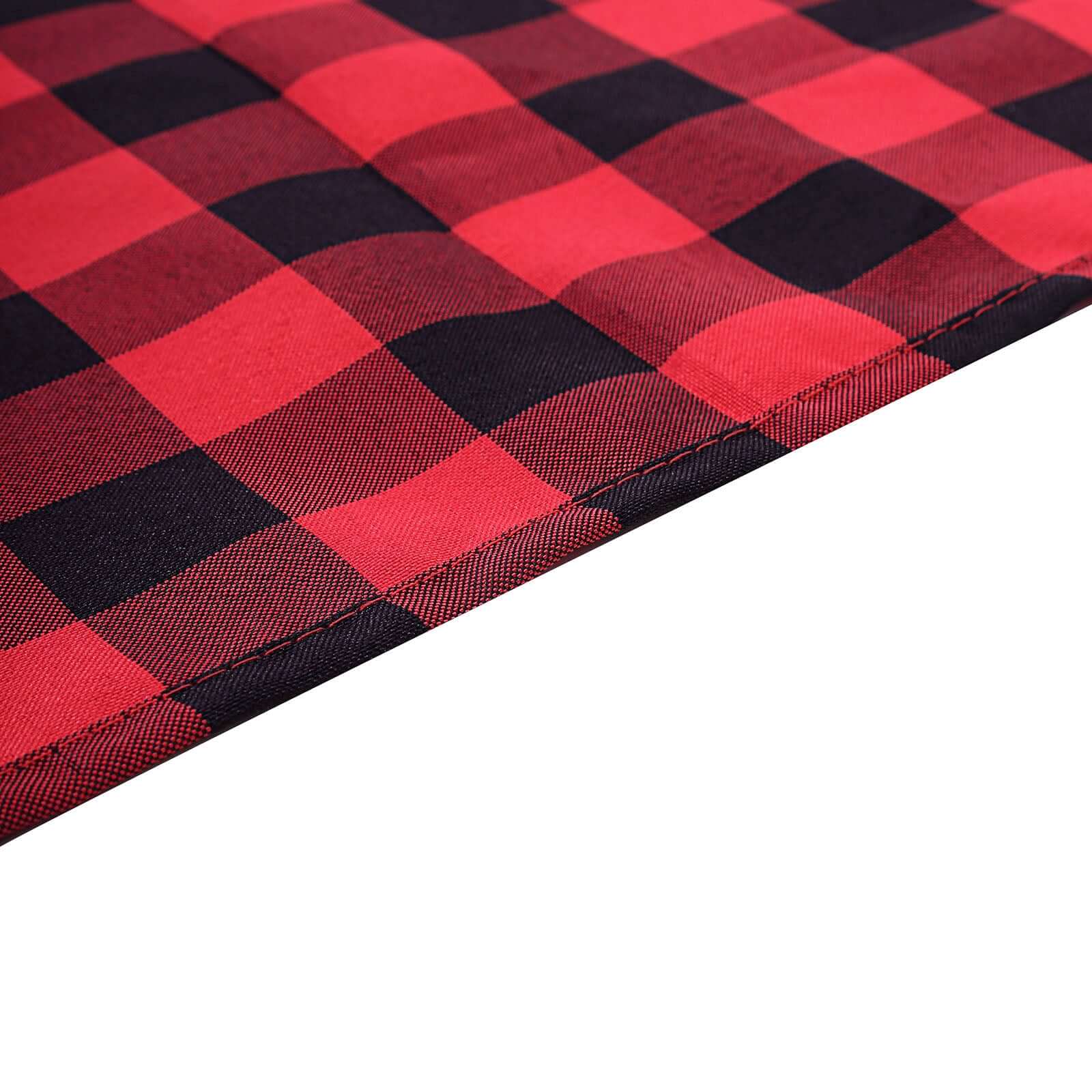 Polyester 14x108 Table Runner Black/Red Gingham Buffalo Plaid - Checkered Outdoor Table Runner