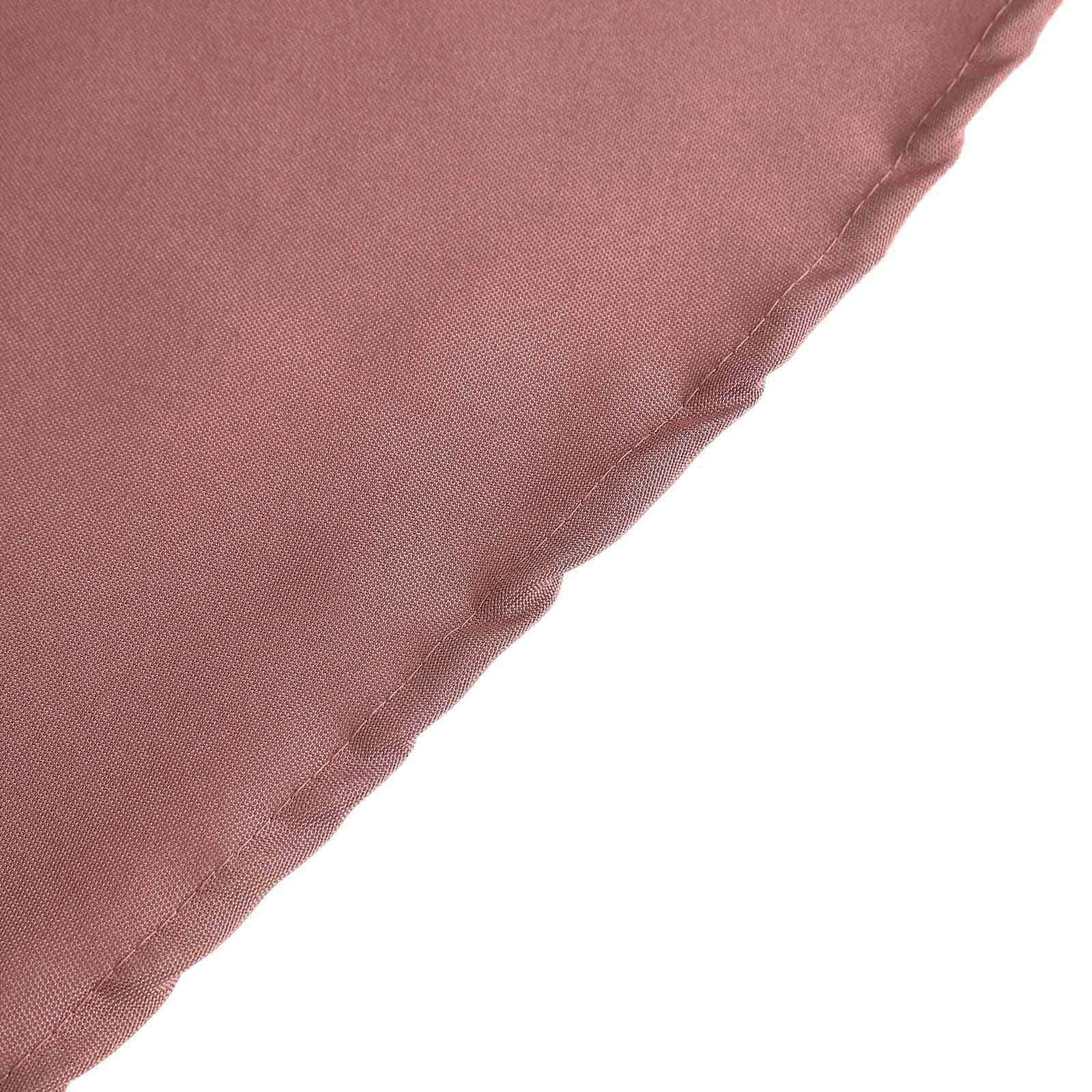 120 Cinnamon Rose Seamless Polyester Round Tablecloth for 5 Foot Table With Floor-Length Drop