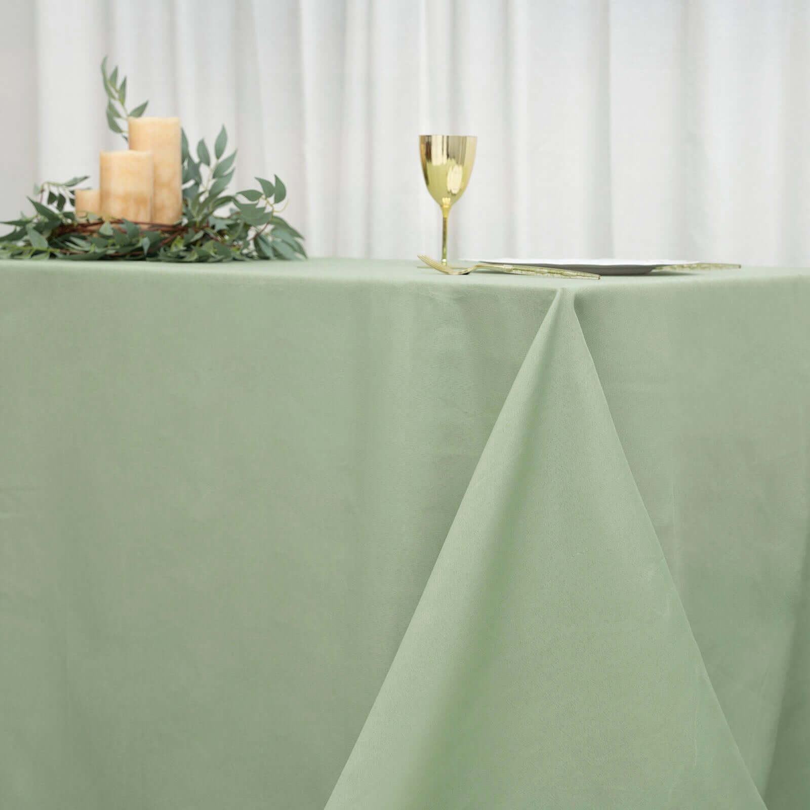 Polyester 90x156 Rectangle Tablecloth Sage Green - Seamless Wrinkle-Resistant Table Cover