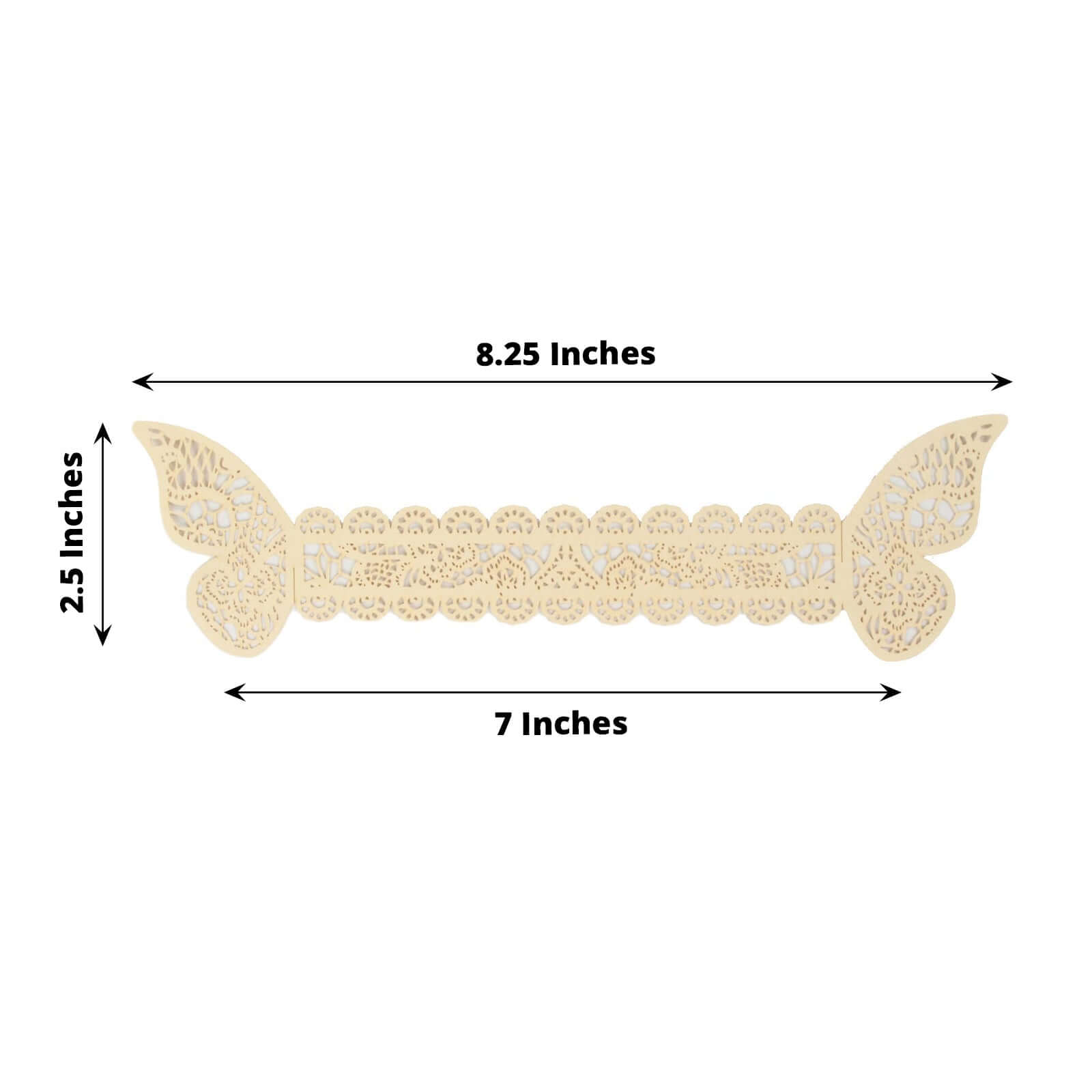 12-Pack Paper Napkin Rings Laser Cut Butterfly Ivory Shimmery - Decorative Serviette Holders