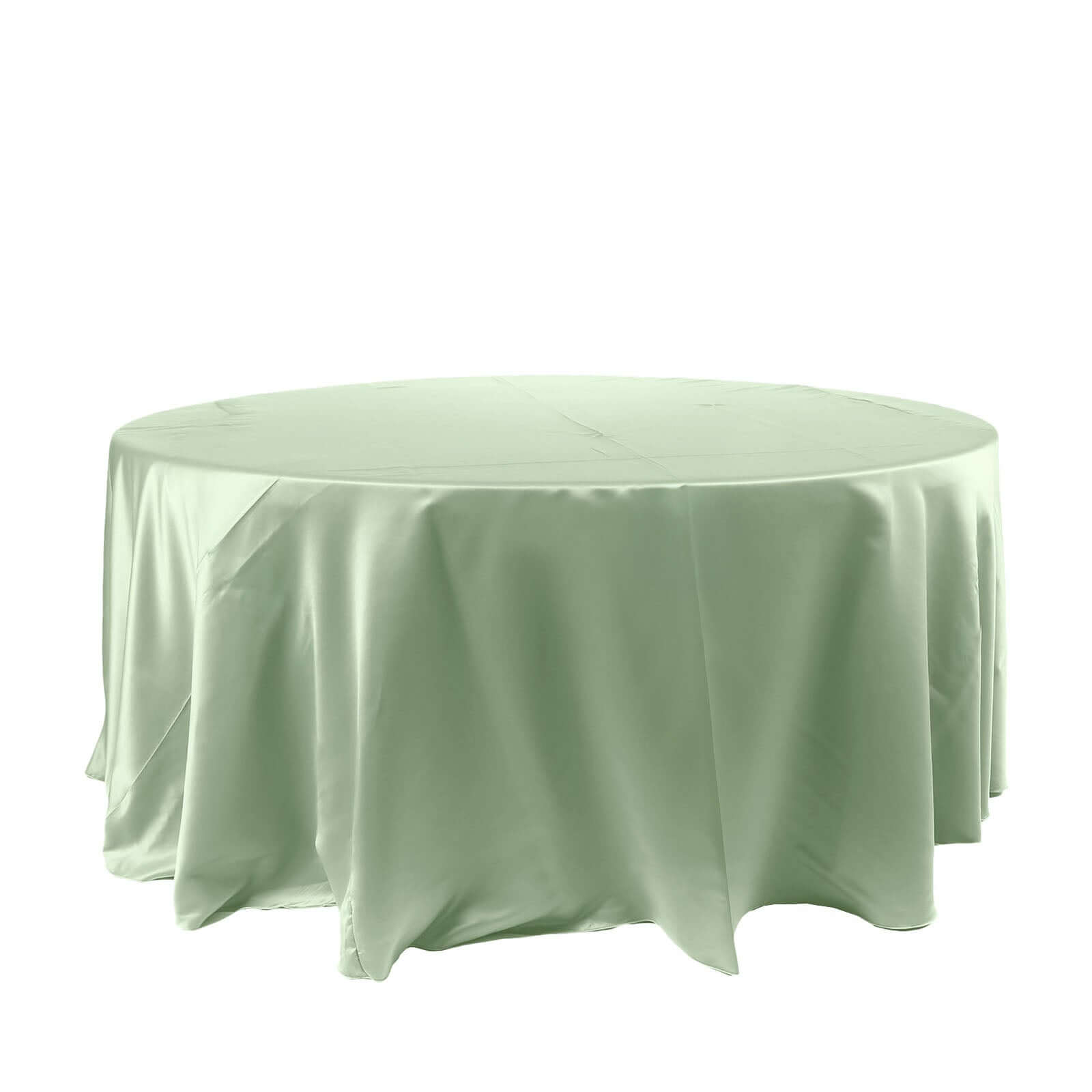 Satin 120 Round Tablecloth Sage Green - Stylish Seamless Table Cover