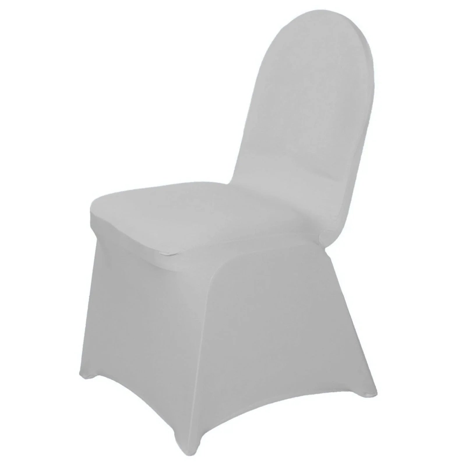 10 Pack Spandex Chair Covers for Banquet Chairs Silver - Durable Reusable Stretch Slip-On Covers