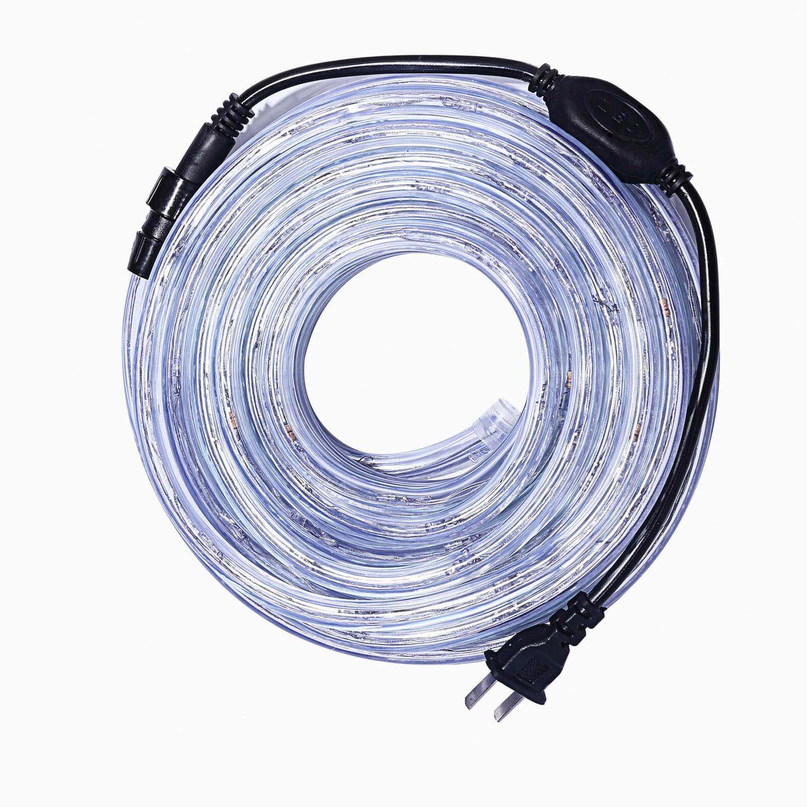 33ft Light Blue Waterproof Outdoor LED Rope Light, 120V With 250 Bright LEDs