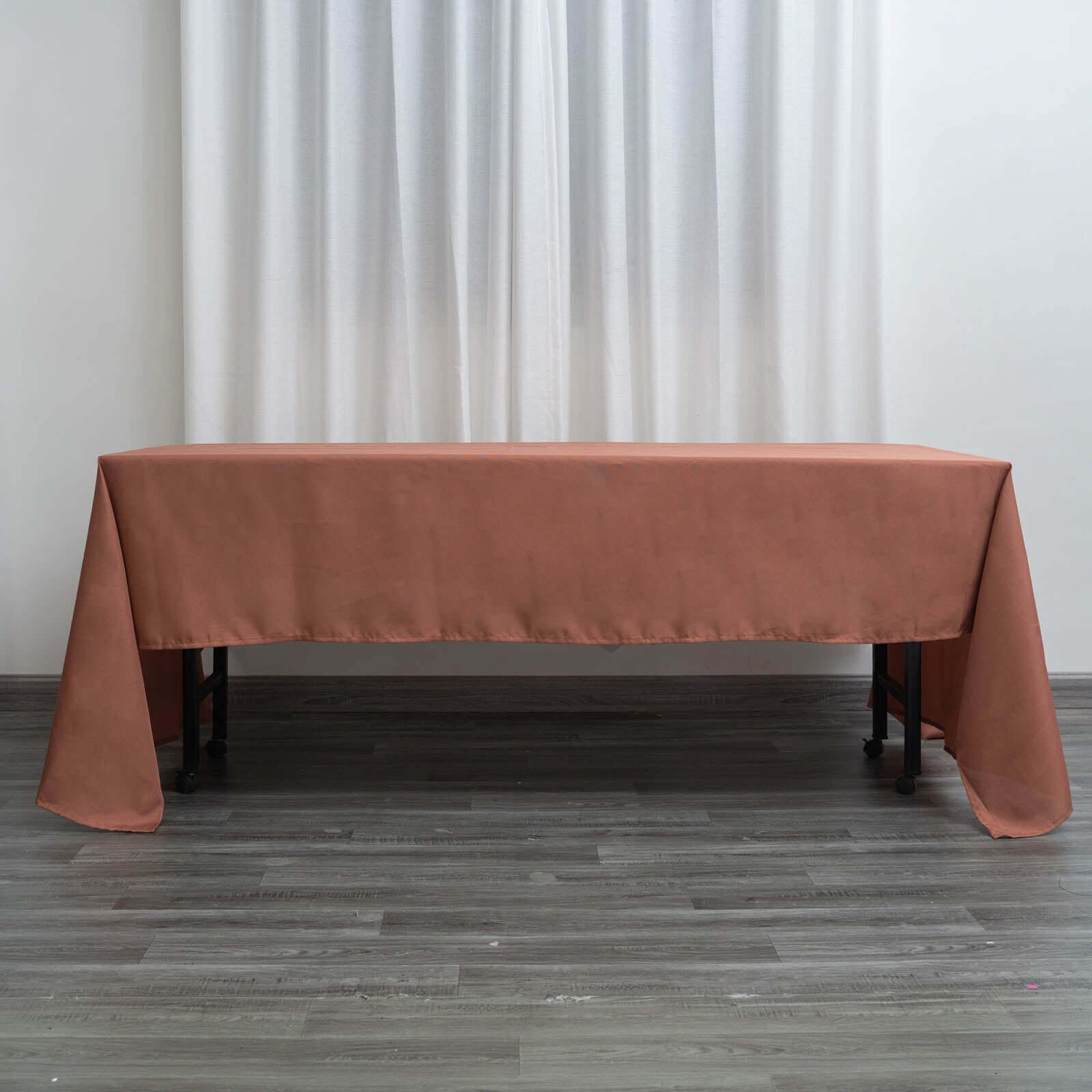 Polyester 60x126 Rectangle Tablecloth Terracotta (Rust) - Wrinkle-Resistant Table Cover